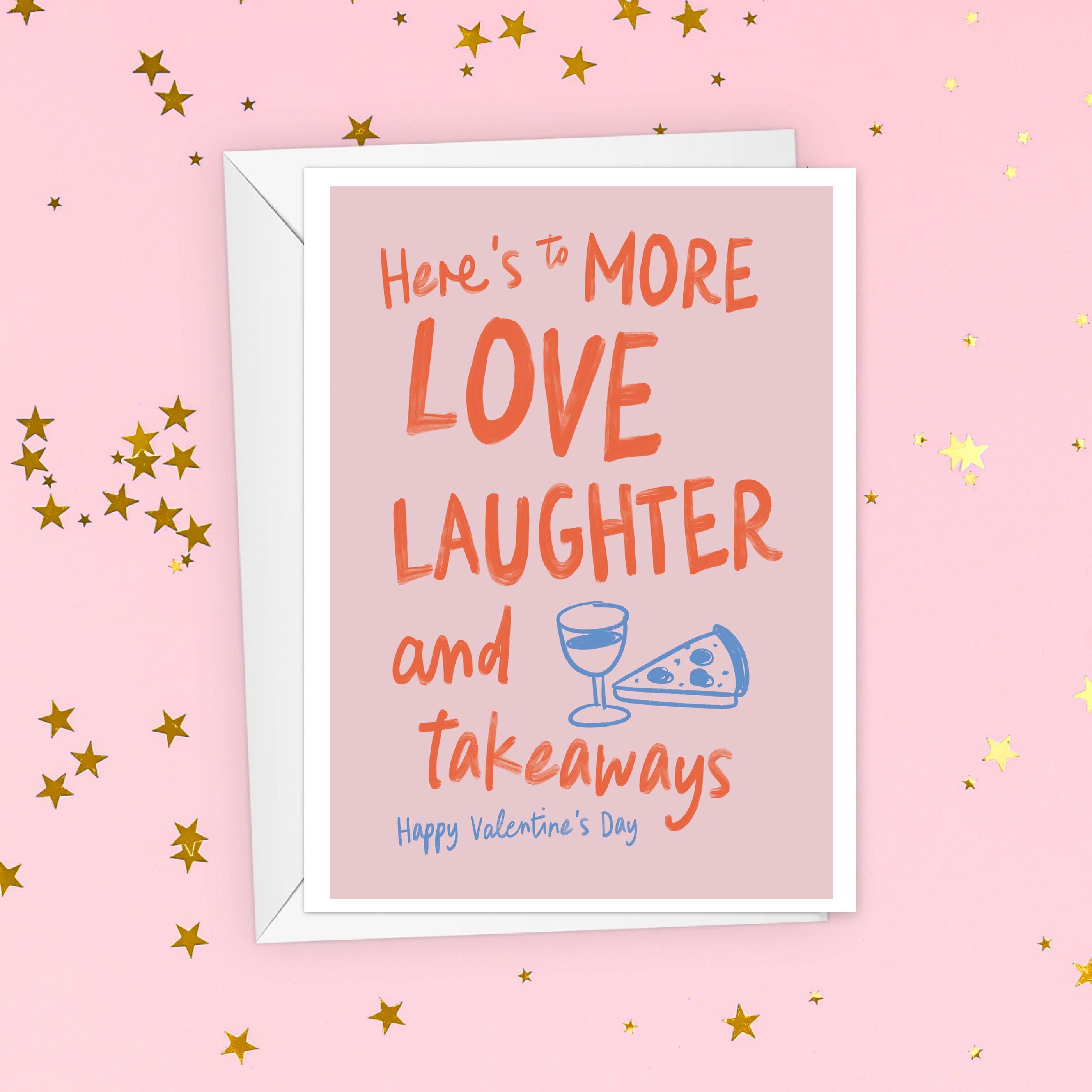 Love, Laughter & Takeaways Cute Valentine's Day Card