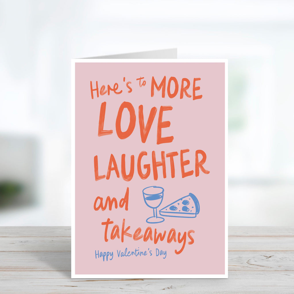 Love, Laughter & Takeaways Cute Valentine's Day Card