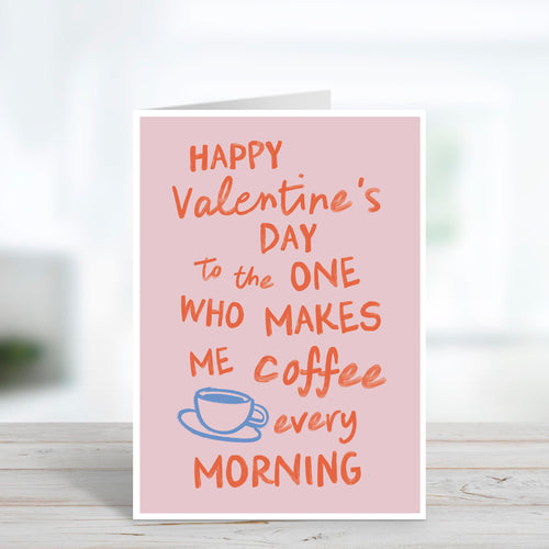 Cute Coffee Valentine's Day Card