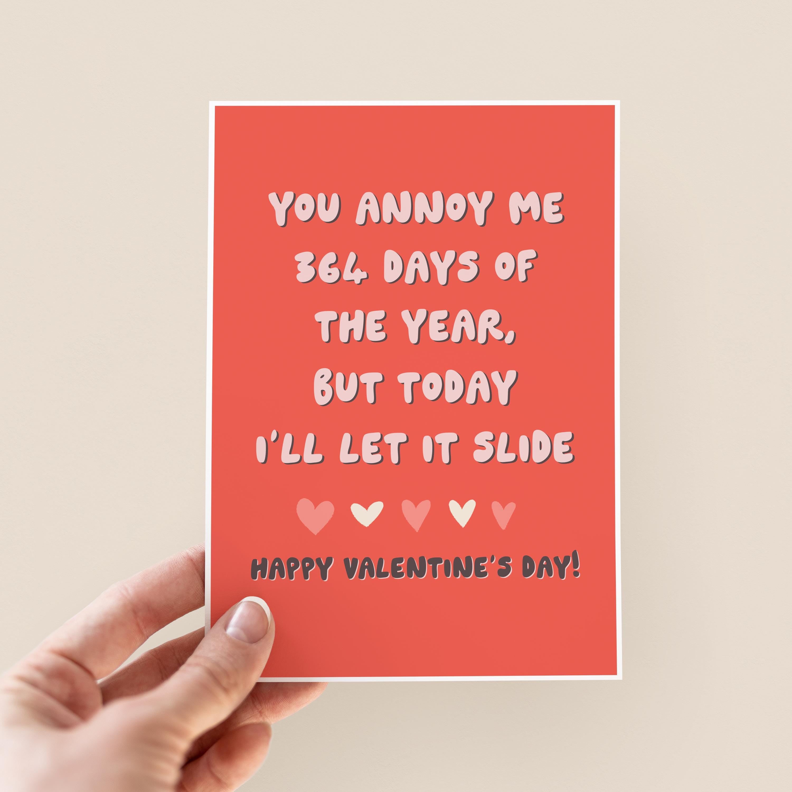 Funny Let It Slide Valentine's Day Card