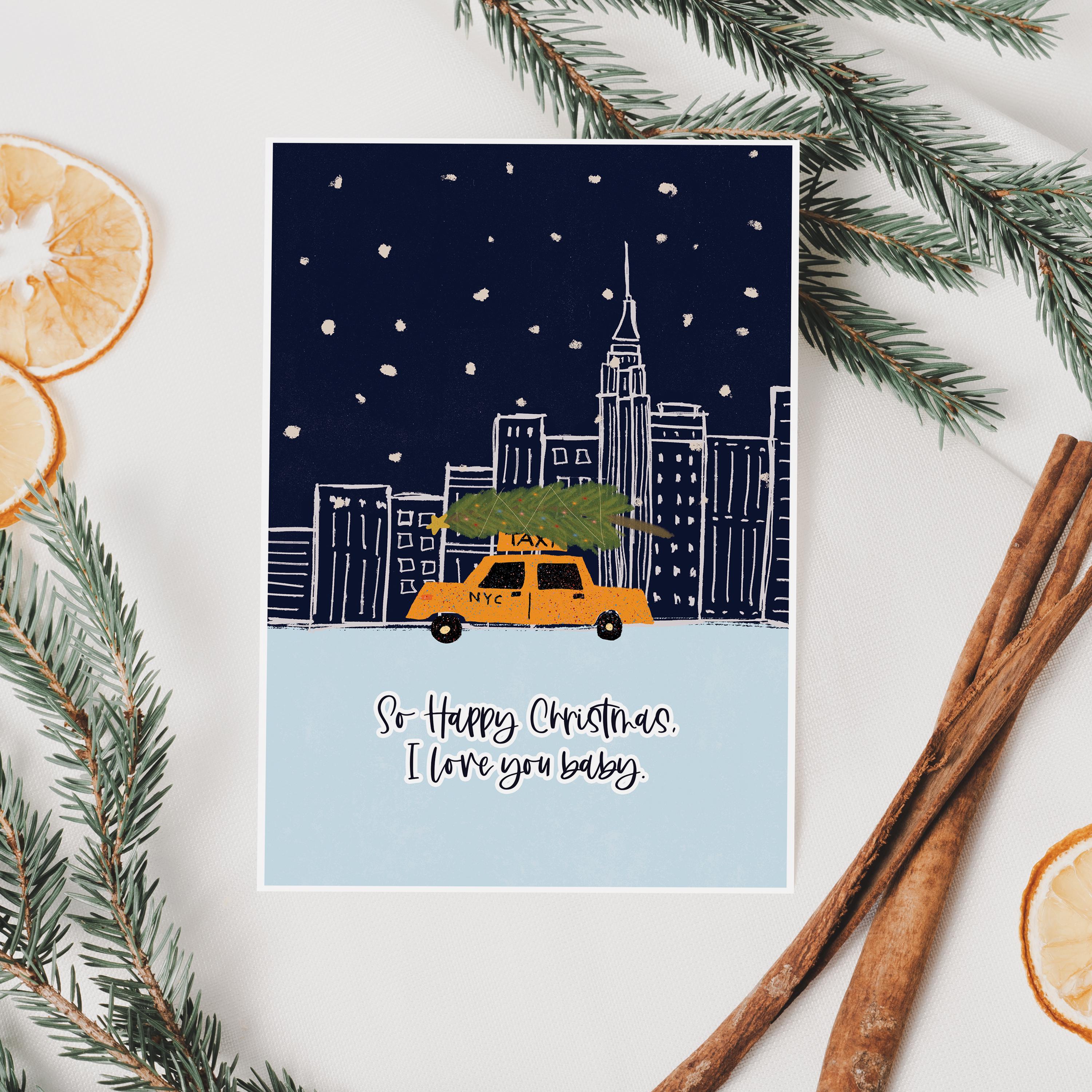 New York Christmas Card - So Happy Christmas - I love You Baby - Card For Loved One - The Pogues
