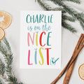 Personalised Nice List Children's Christmas Card - Children's Christmas Card - Personalised Christmas Card - Nice List Christmas Card