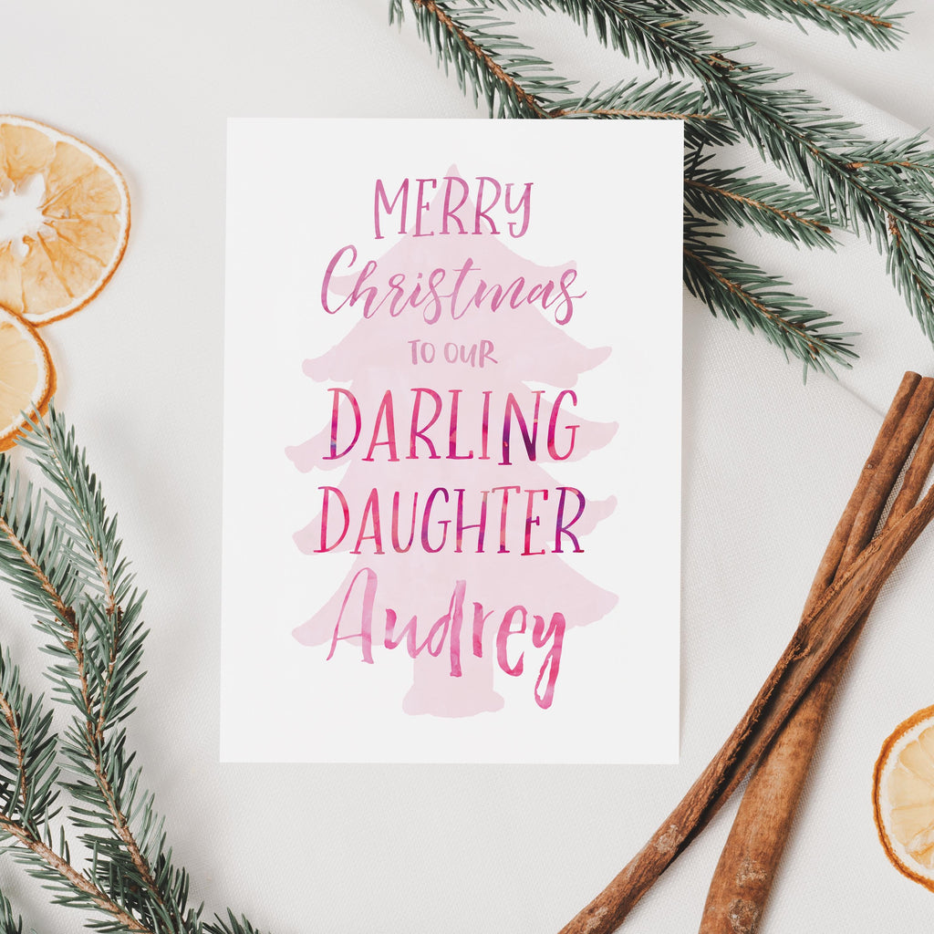 Personalised Darling Daughter Christmas Card - Merry Christmas Daughter - Daughter Christmas Card - Children's Christmas Card