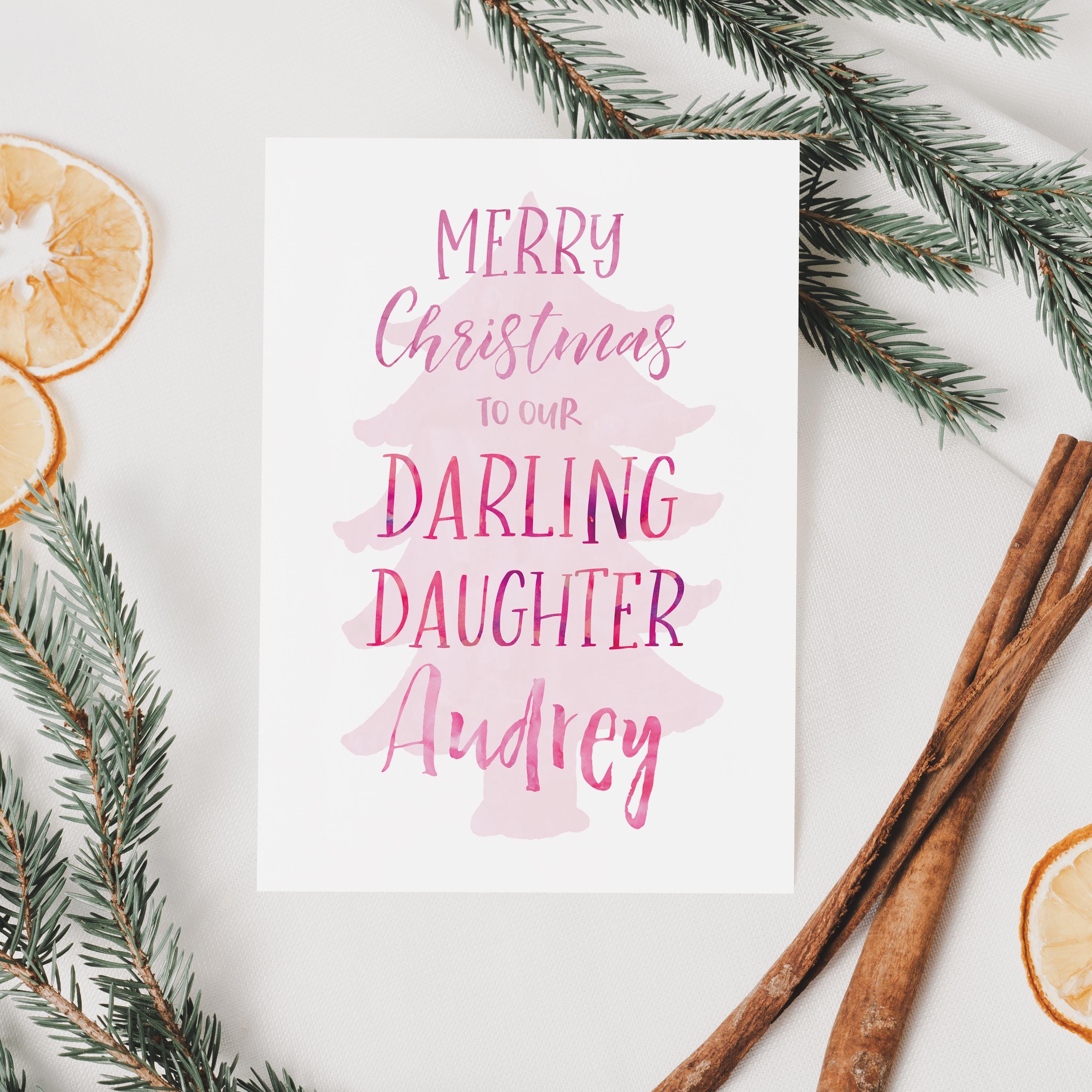 Personalised Darling Daughter Christmas Card - Merry Christmas Daughter - Daughter Christmas Card - Children's Christmas Card