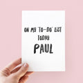 To Do List Funny Valentine's Card - Personalised Card - Valentine's Card - Funny Card - Naughty Card - Rude Card - Anniversary Card