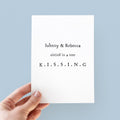Kissing Card- Valentines Card - Anniversary Card - Personalised Card - Smiles Card - Romantic Card - Couples Card