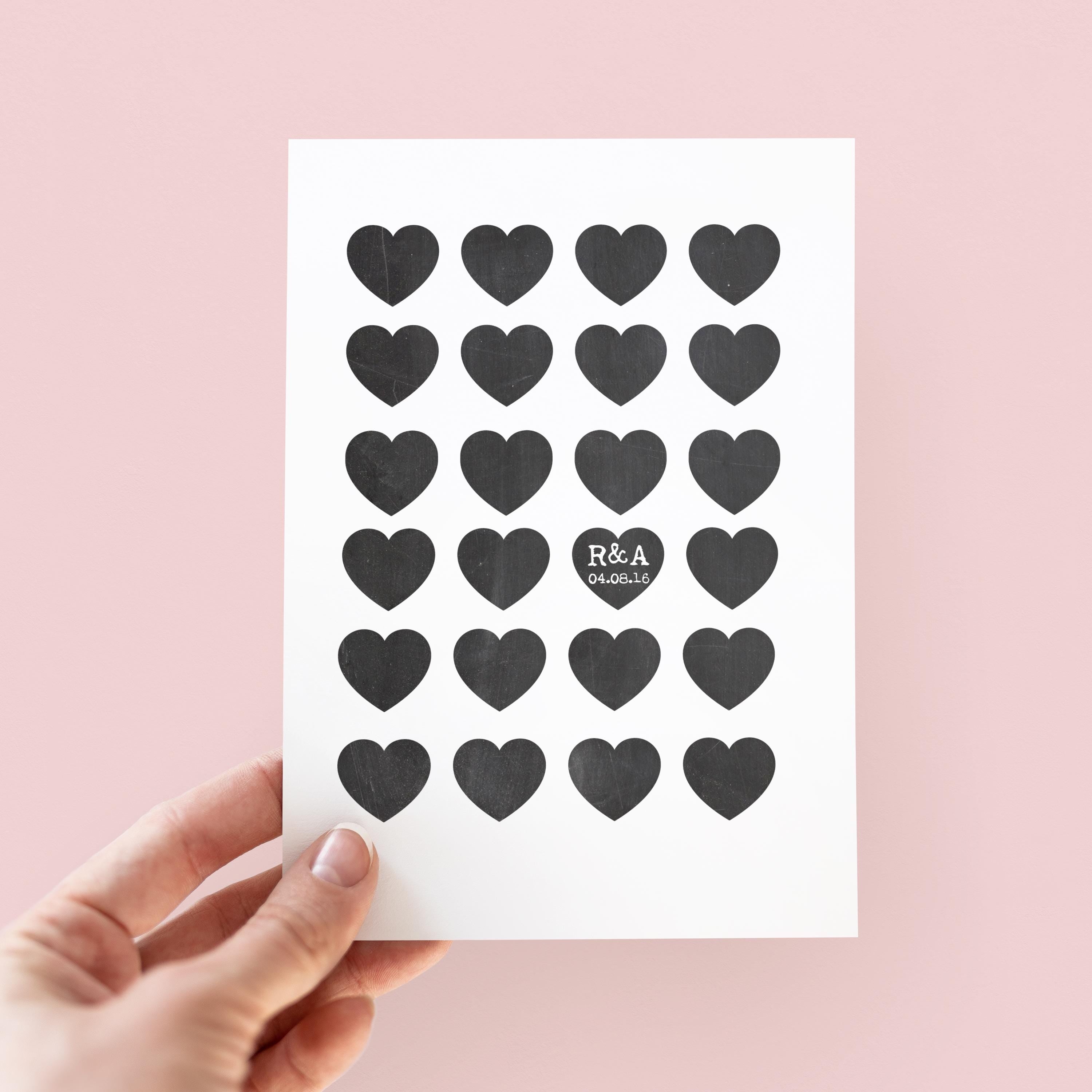 Chalkboard Love Heart Card - Personalised Card - Couple's Card - Personalised Card - Valentine's Card - Anniversary Card