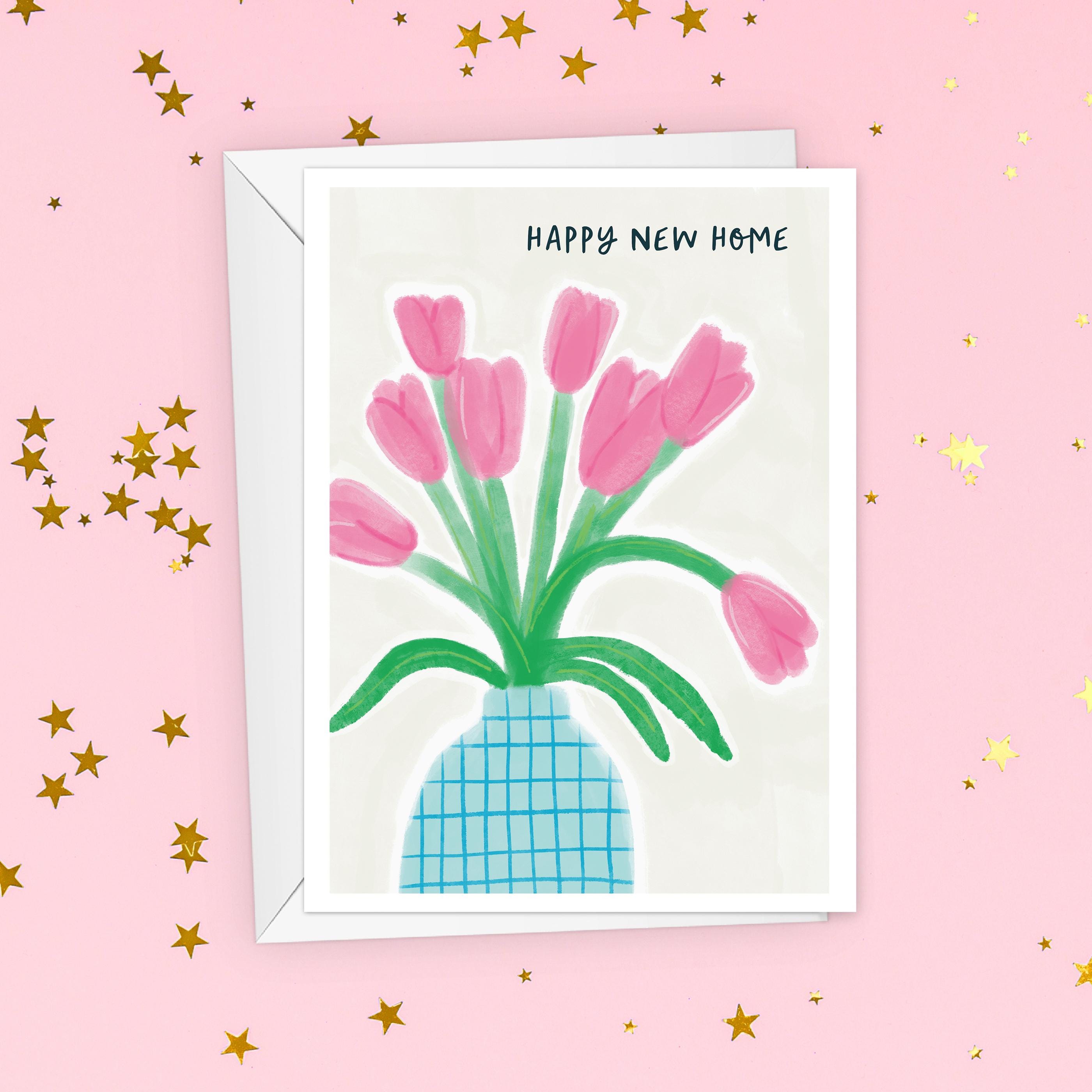 Happy New Home Tulips House Warming Card