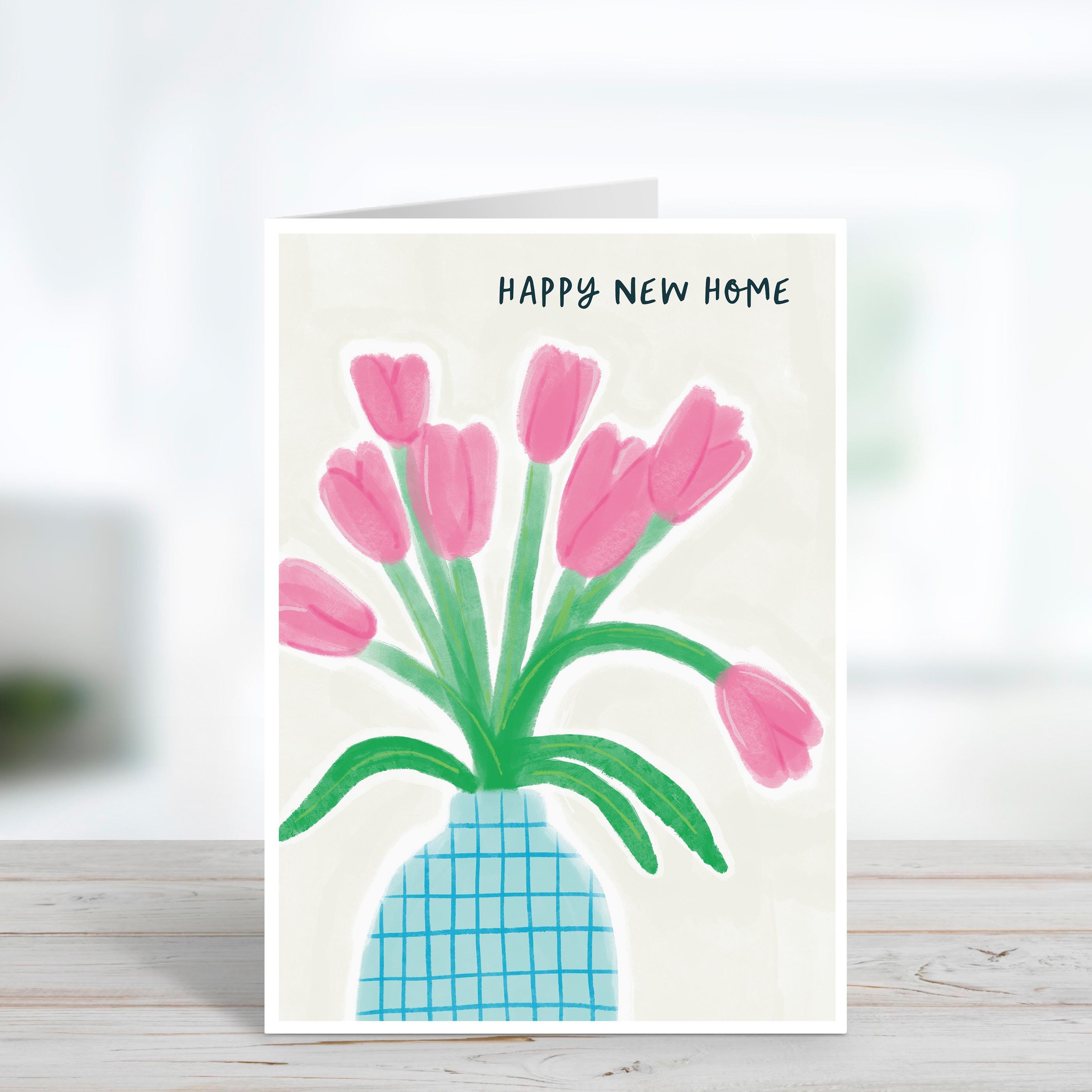 Happy New Home Tulips House Warming Card
