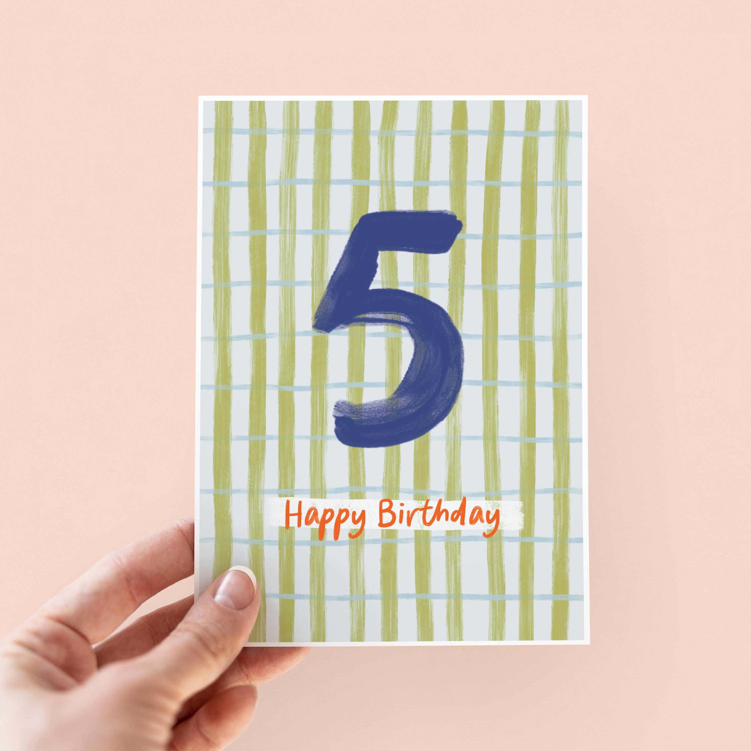 Kids 5th Birthday Card - Milestone Birthday Card - Card For Children - Birthday Card