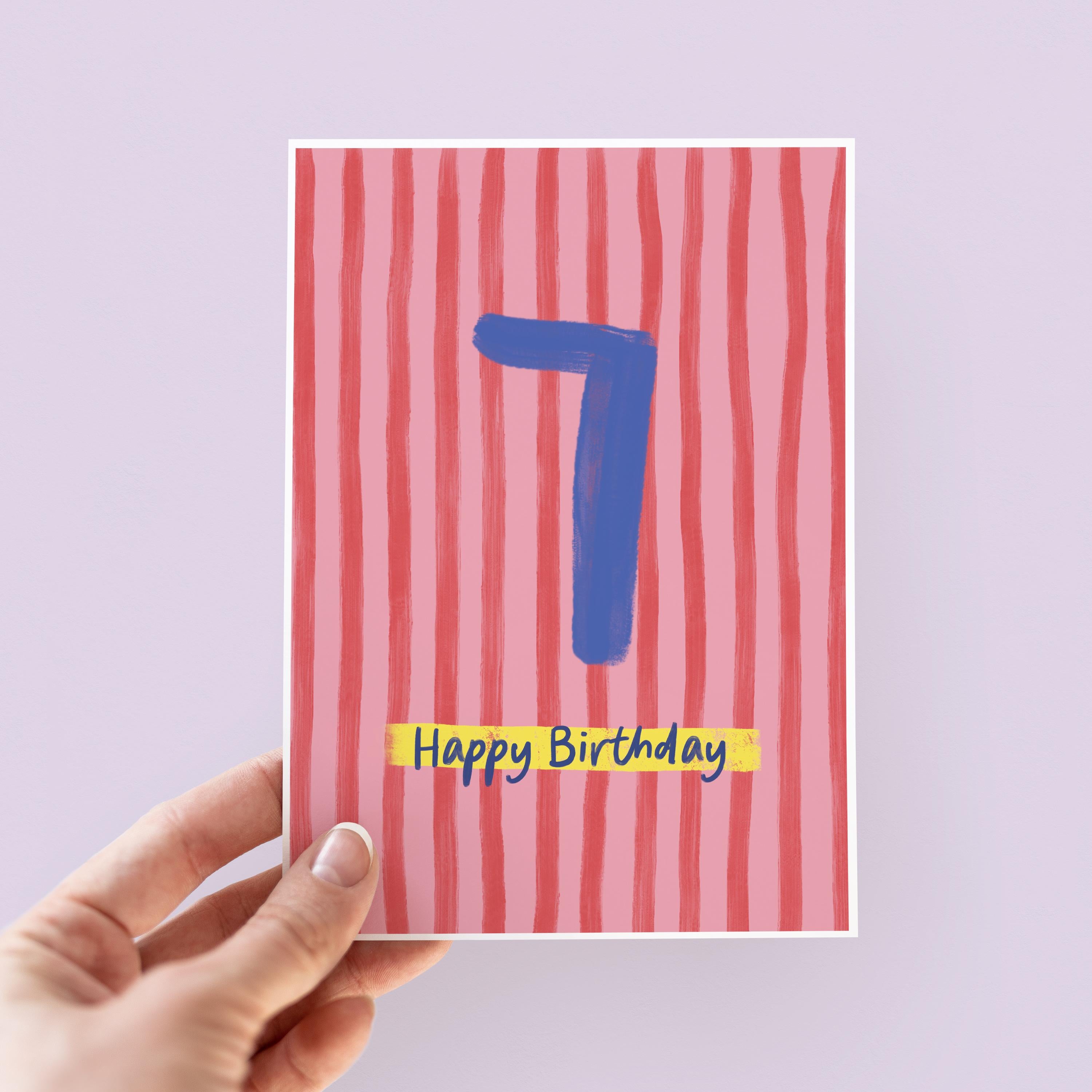 Kids 7th Birthday Card - Milestone Birthday Card - Card For Children - Birthday Card