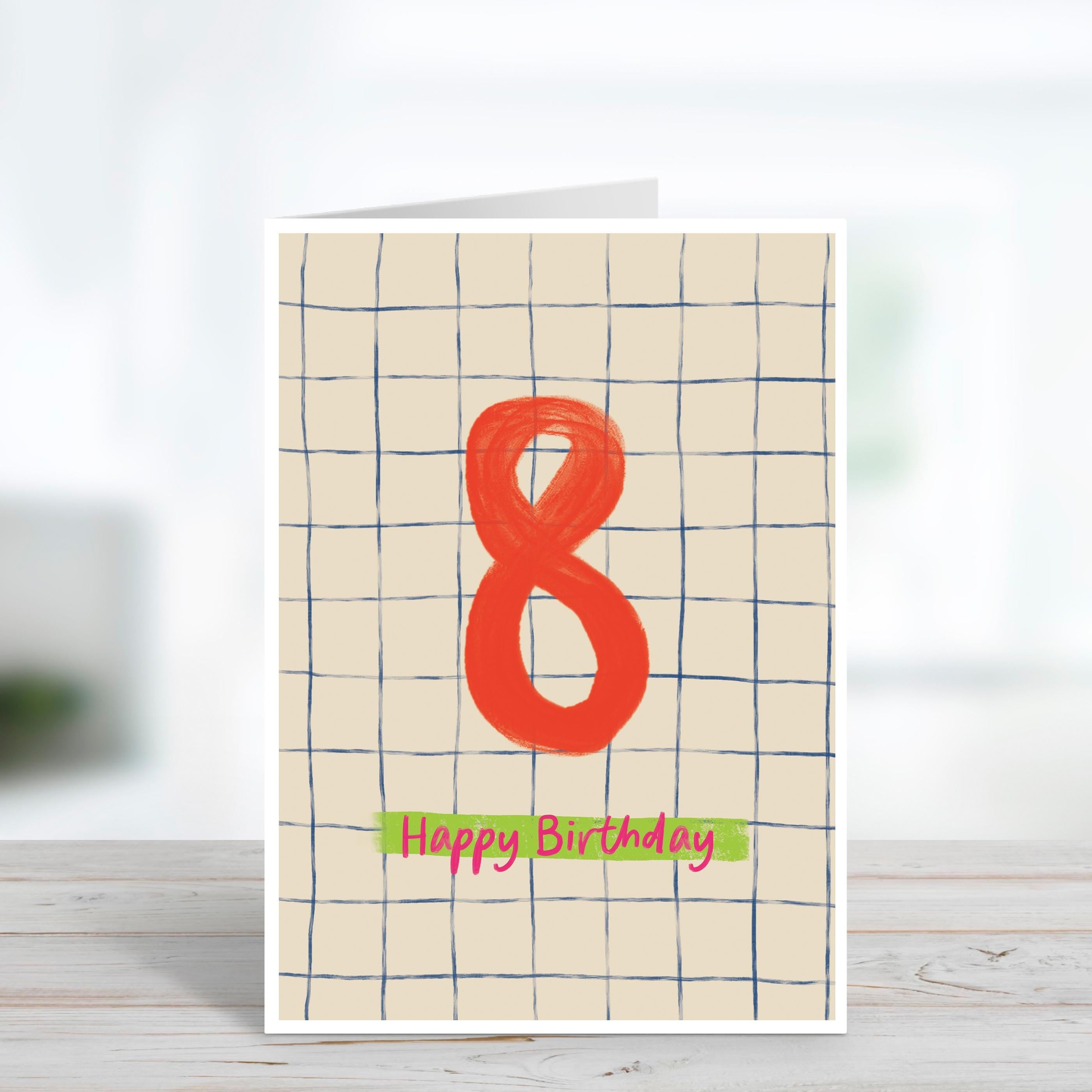 Kids 8th Birthday Card - Milestone Birthday Card - Card For Children - Birthday Card