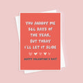 Funny Let It Slide Valentine's Day Card