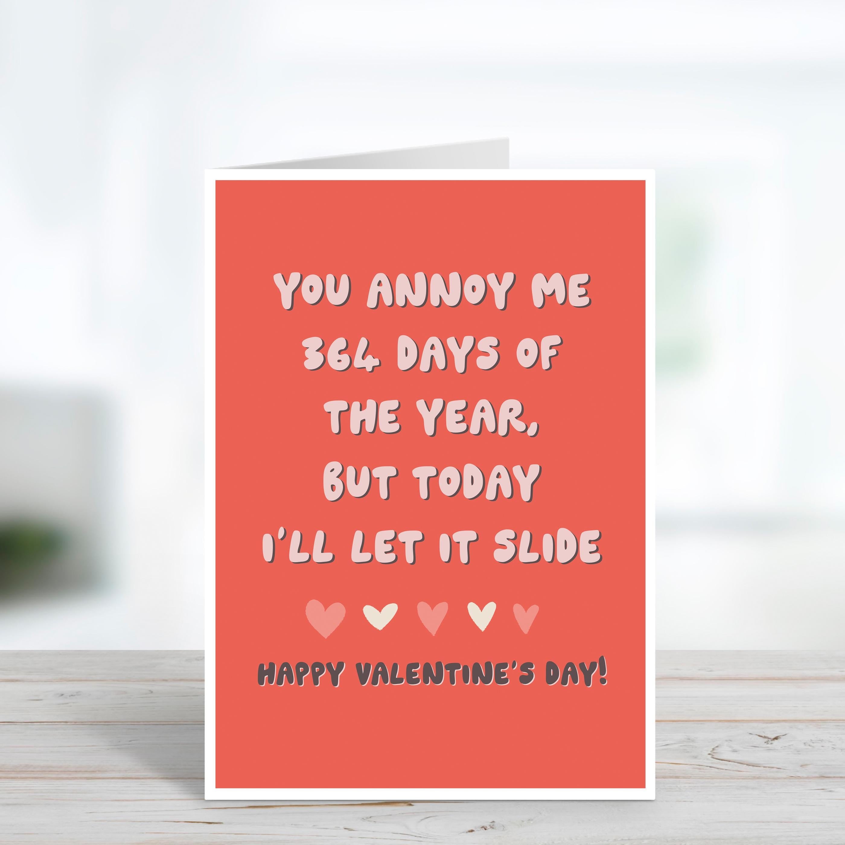 Funny Let It Slide Valentine's Day Card