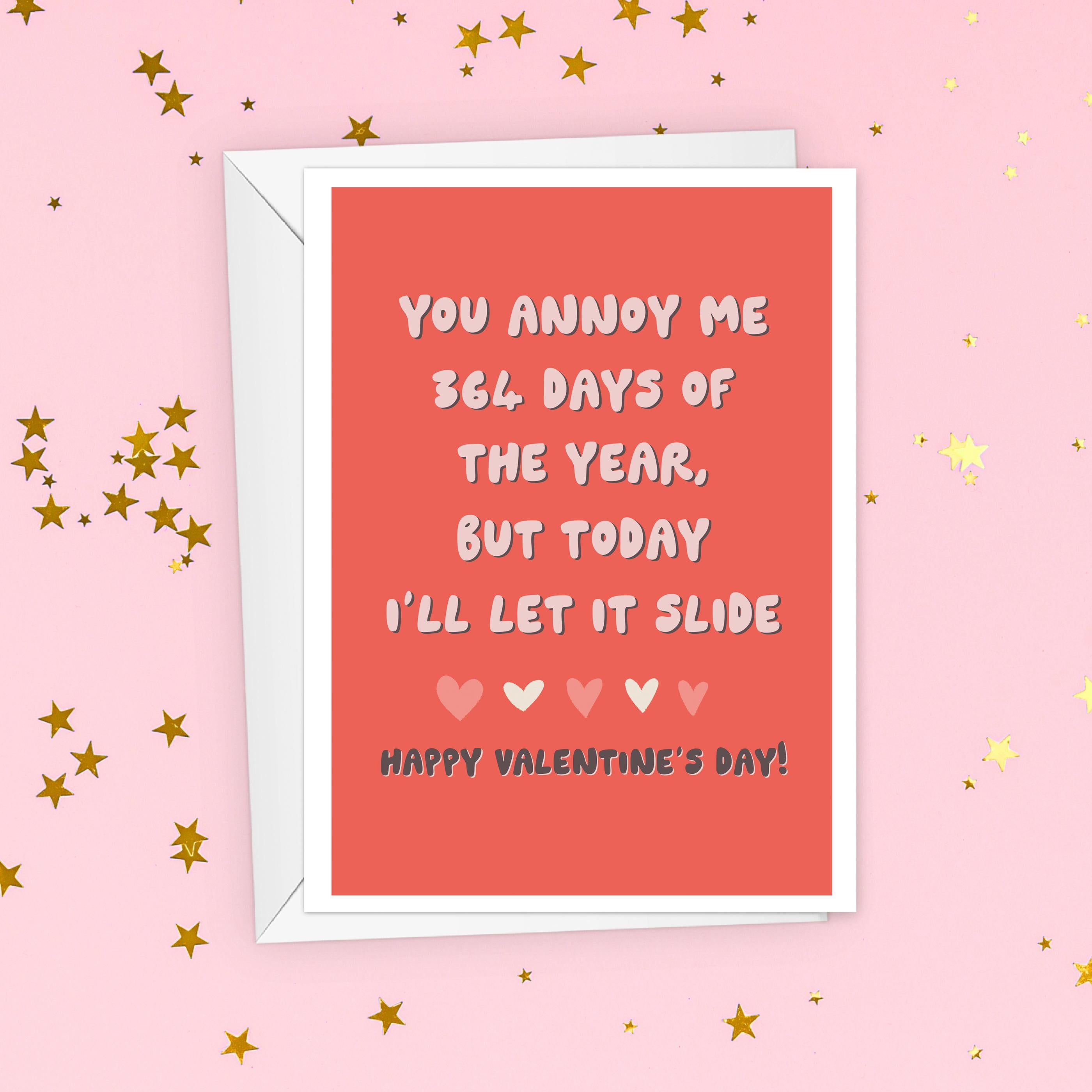 Funny Let It Slide Valentine's Day Card