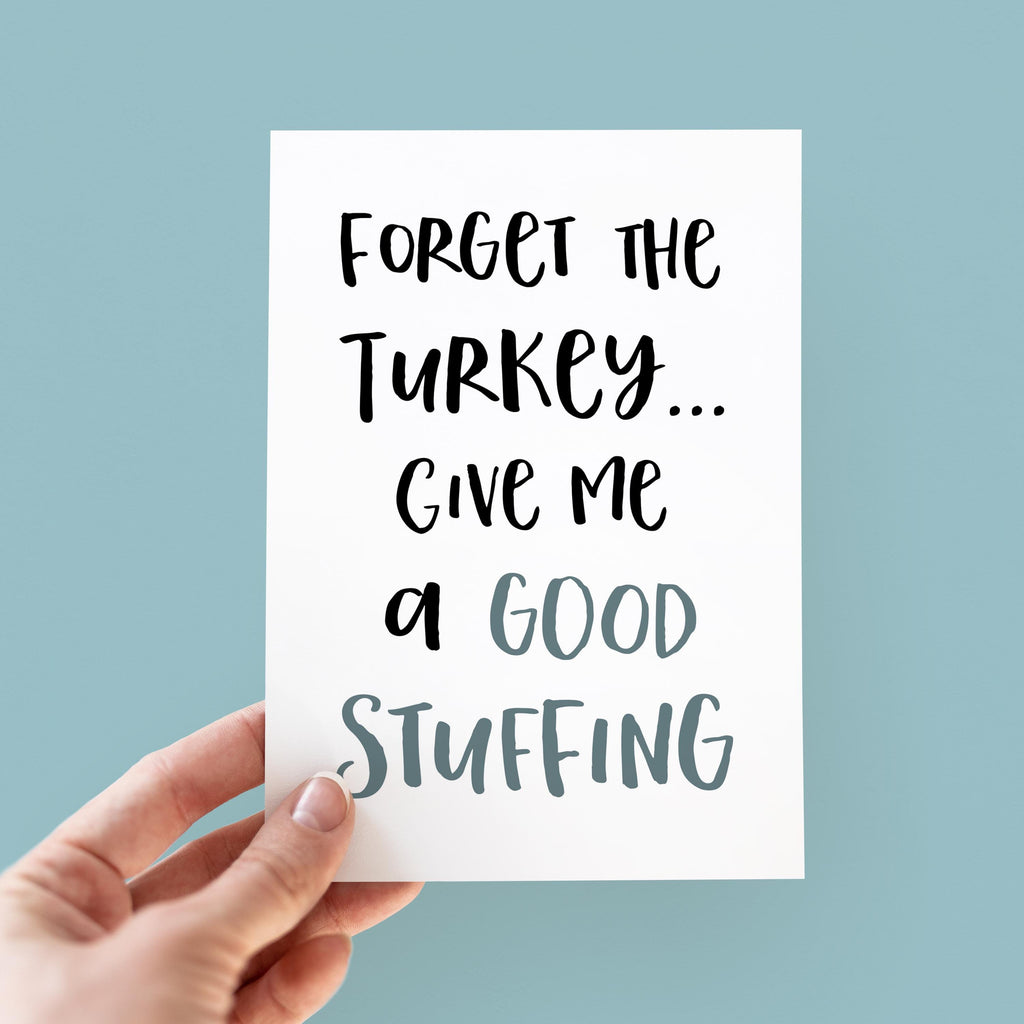 Good Stuffing Funny Christmas Card - Rude Christmas Card - Cheeky Christmas Card - Christmas Card For Him - Turkey - Stuffing - Naughty Card