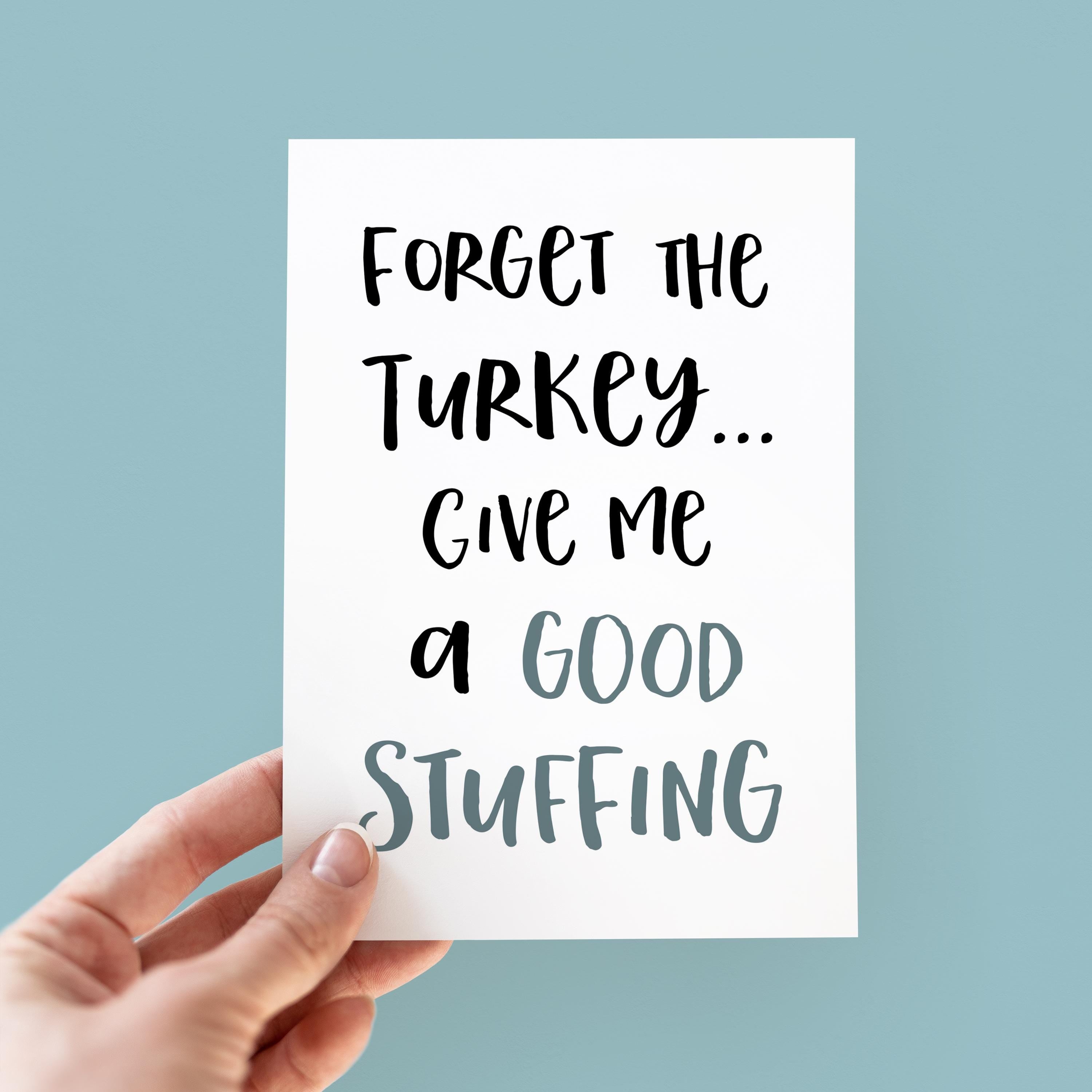 Good Stuffing Funny Christmas Card - Rude Christmas Card - Cheeky Christmas Card - Christmas Card For Him - Turkey - Stuffing - Naughty Card