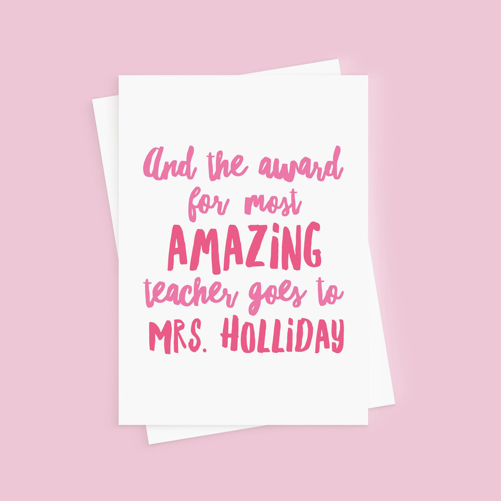 Amazing Teacher Card - Thank You Teacher Card - Thank You Card - Teacher Card - End of School Card - End of Term Card - Personalised Card