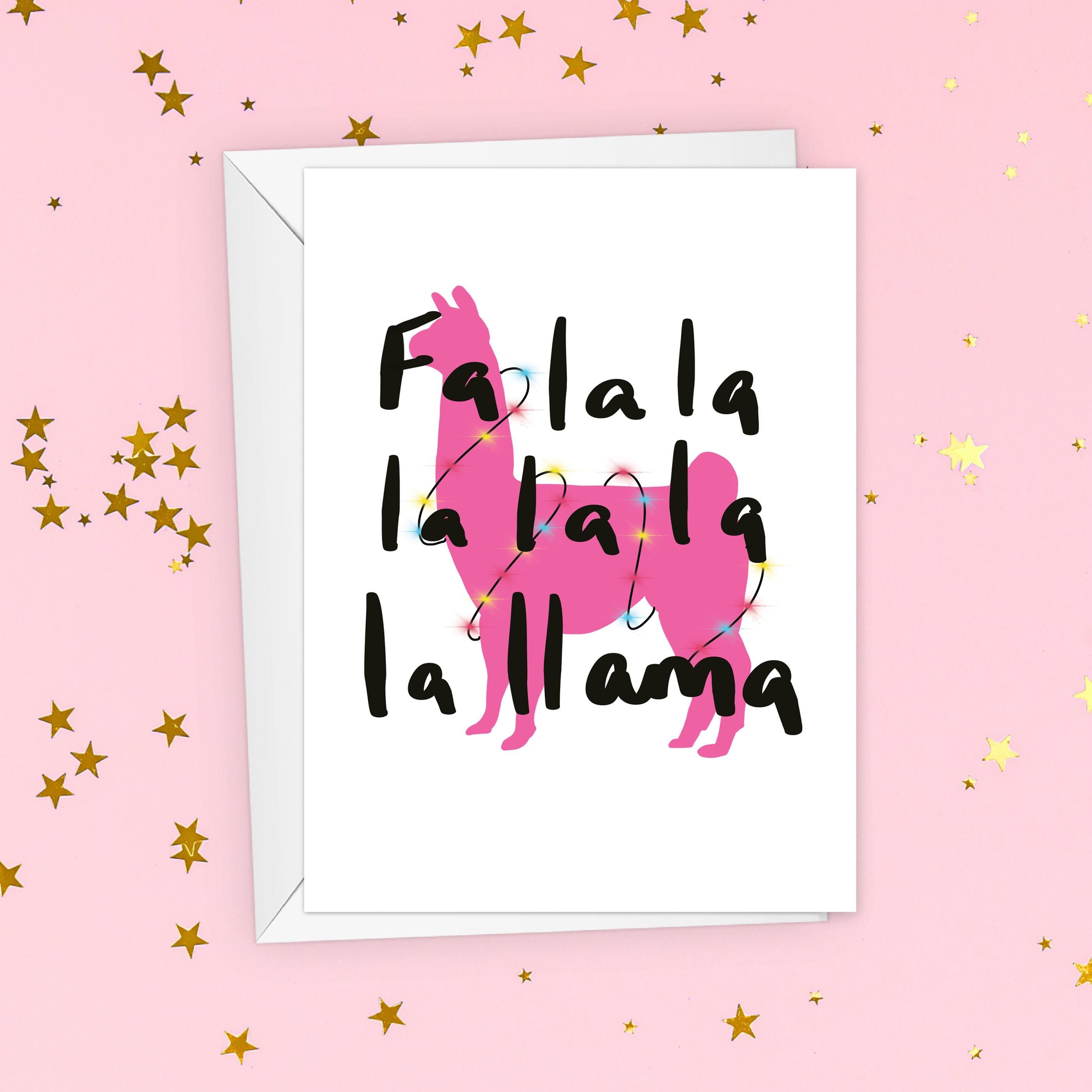 Fa La Llama Funny Christmas Card - Llama Christmas Card - Funny Christmas Card - Llama Card - Llama - Christmas Card