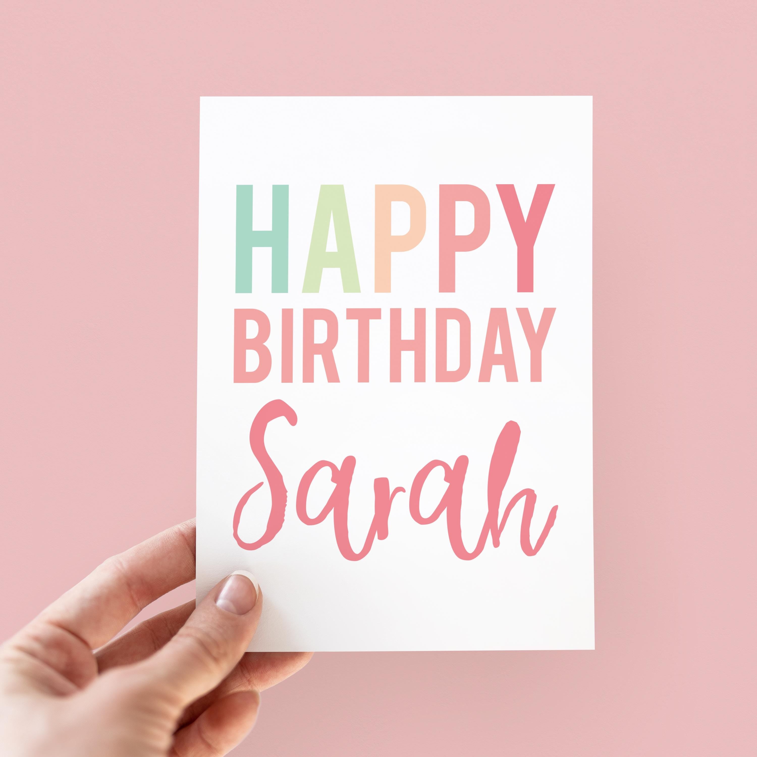 Personalised Name Happy Birthday Card - Happy Birthday Card - Personalised Name Card - Personalised Birthday Card  - Personalized Card