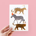Party Animals Illustrated Birthday Card For Kids