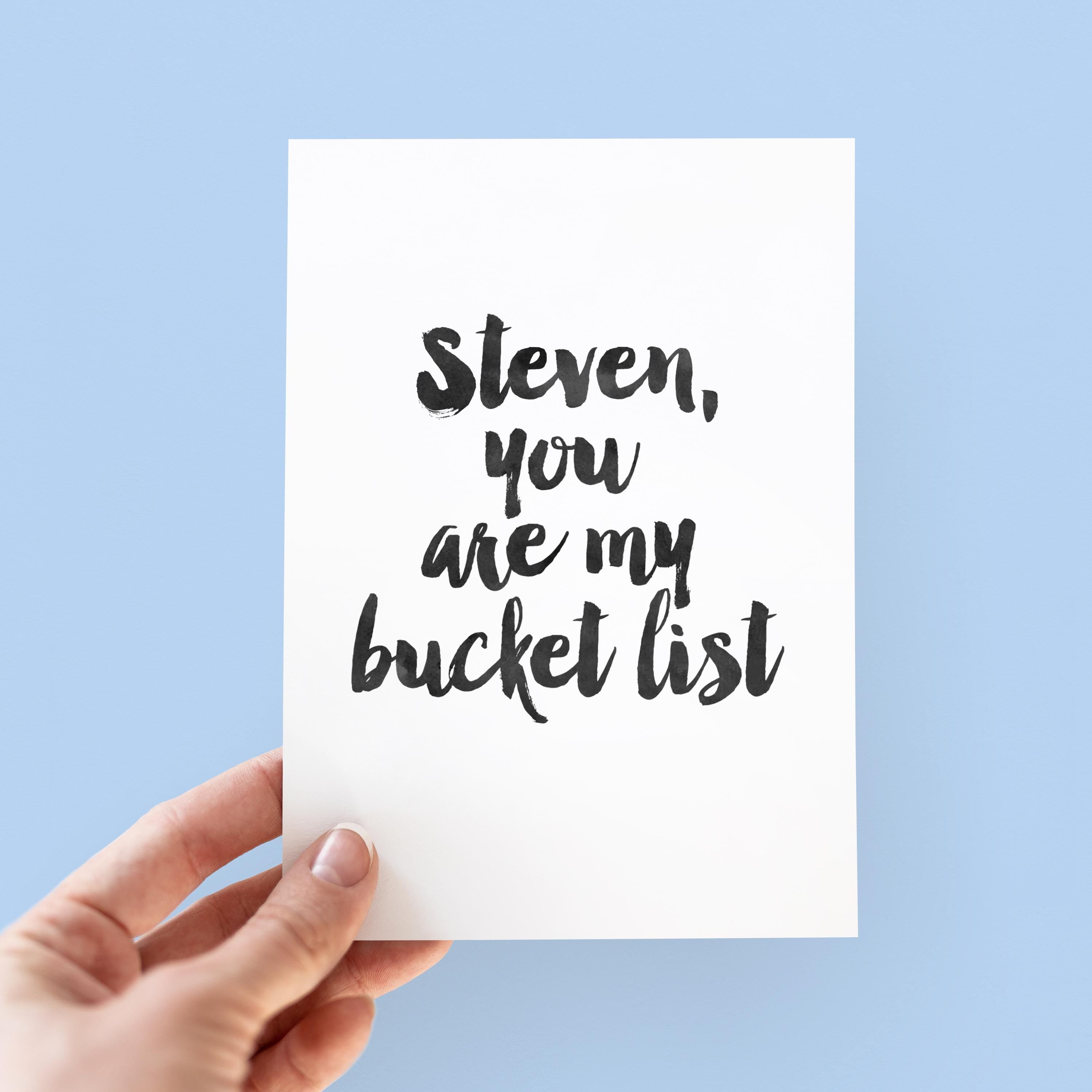 Bucket List Card - Romantic Card - Valentines Card - Anniversary Card - Couples Card - Personalised Card - Personalized Card