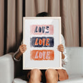Love Typography Hand Lettered Art Print