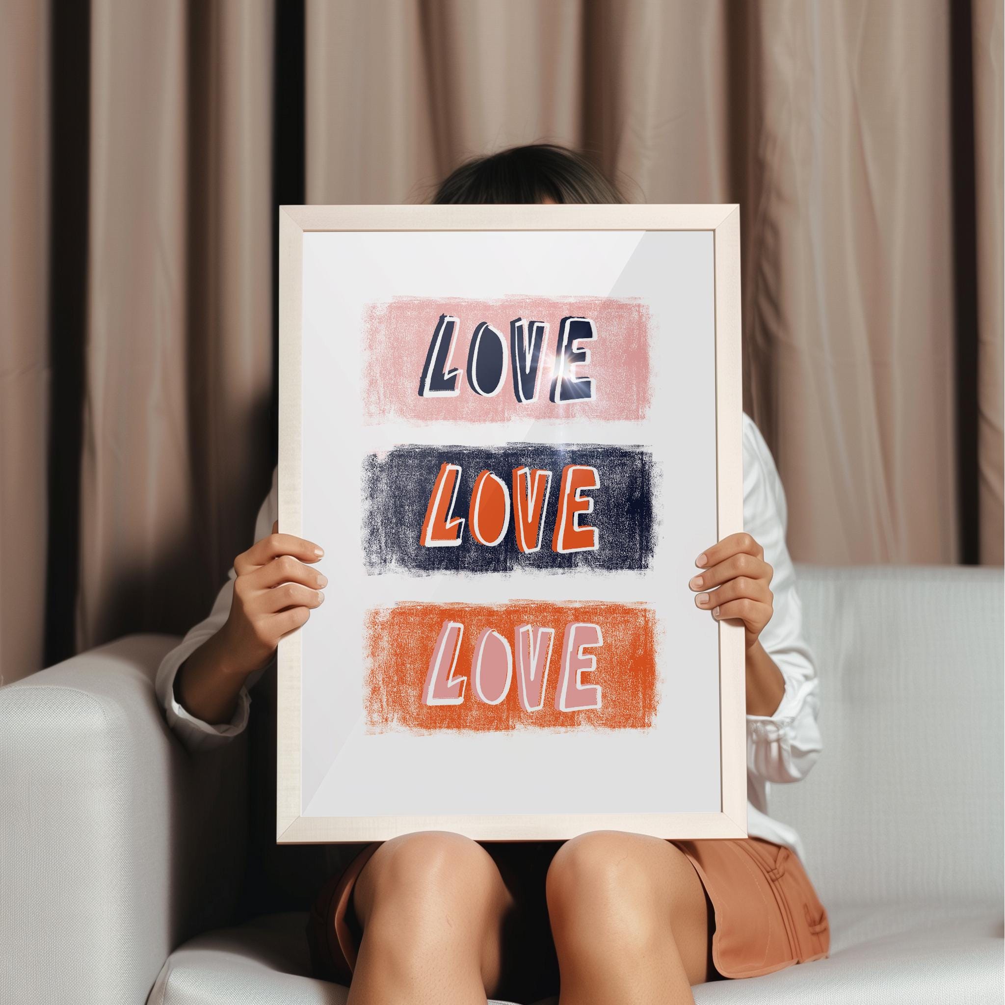 Love Typography Hand Lettered Art Print