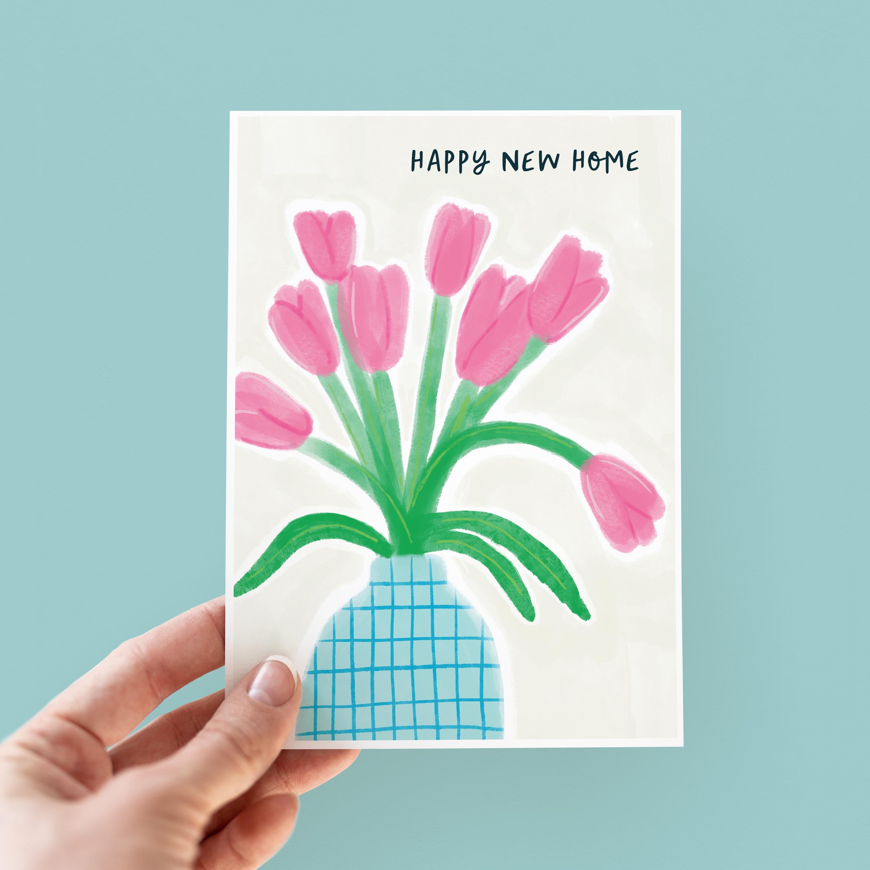 Happy New Home Tulips House Warming Card
