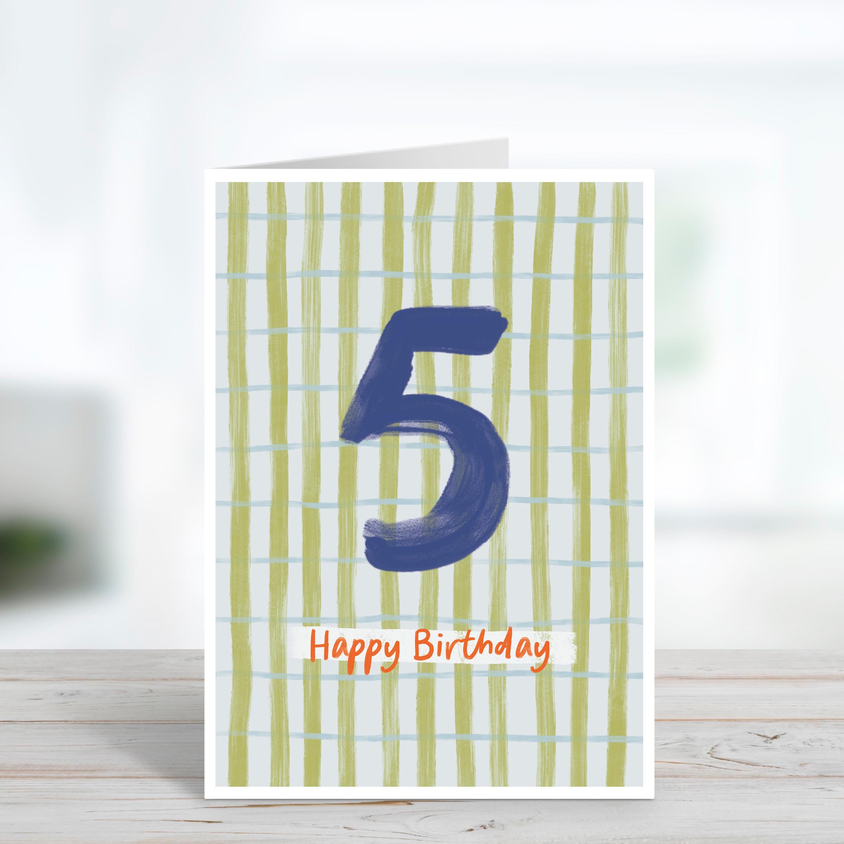 Kids 5th Birthday Card - Milestone Birthday Card - Card For Children - Birthday Card