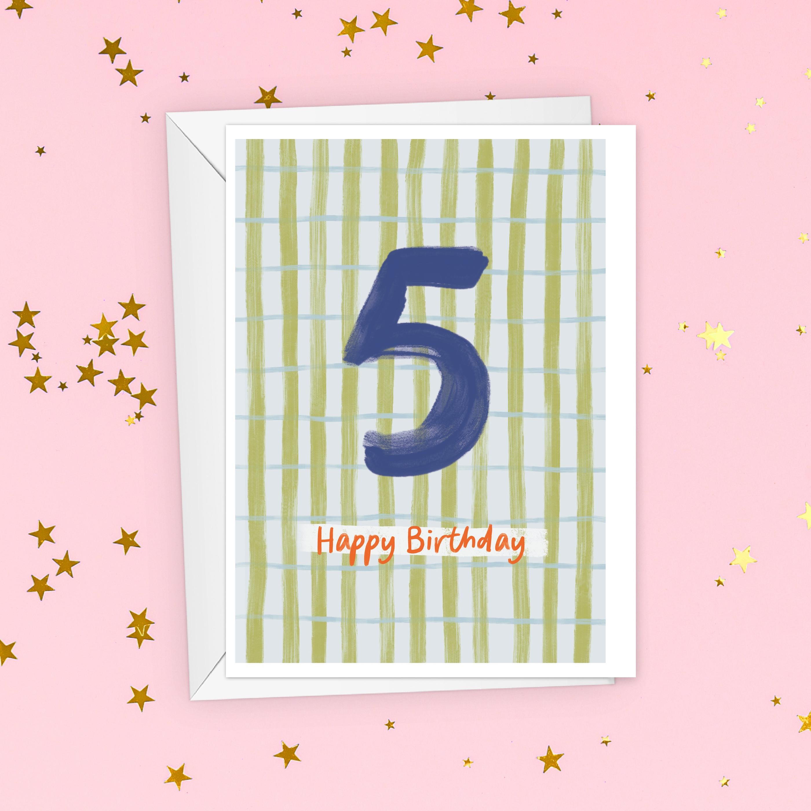Kids 5th Birthday Card - Milestone Birthday Card - Card For Children - Birthday Card
