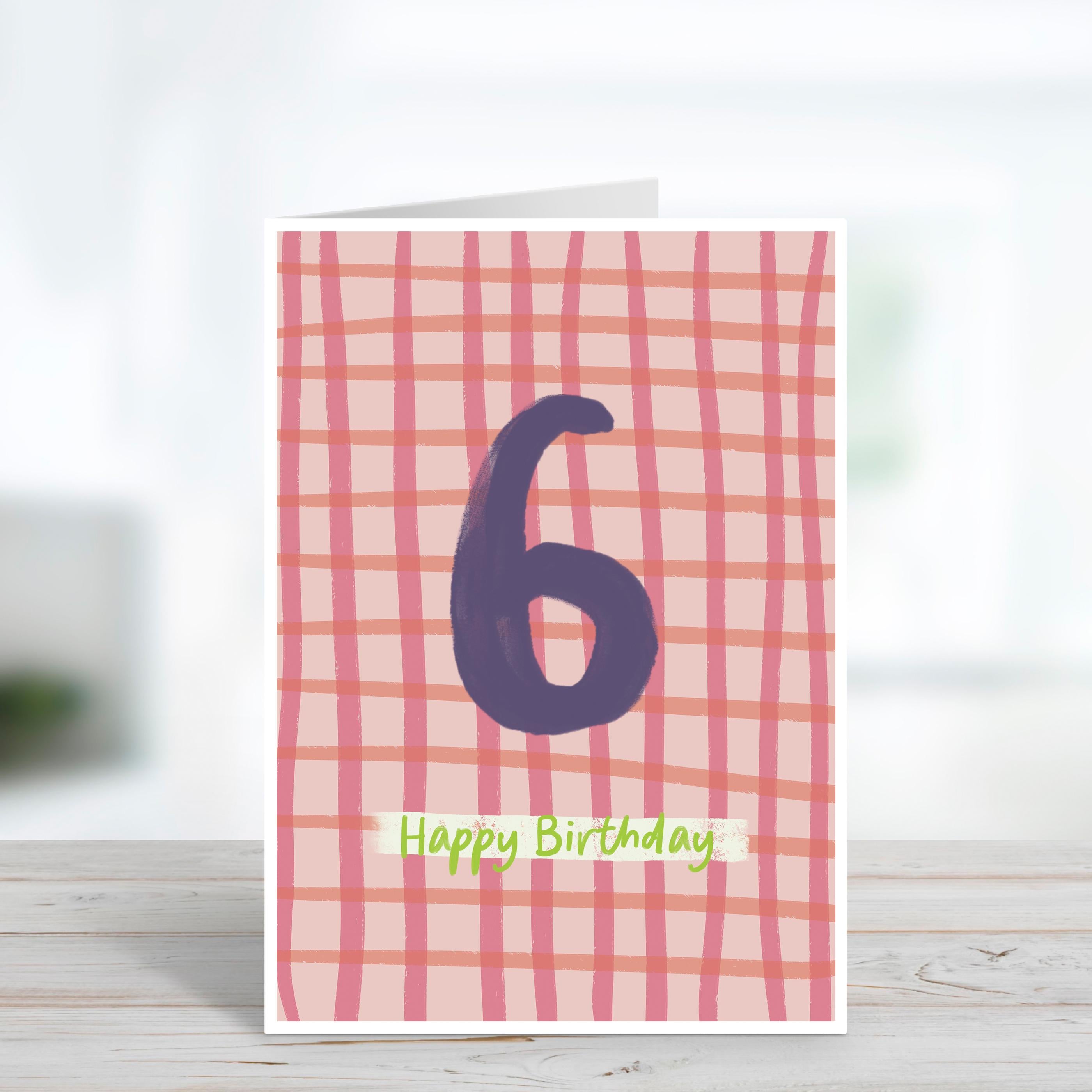 Kids 6th Birthday Card - Milestone Birthday Card - Card For Children - Birthday Card