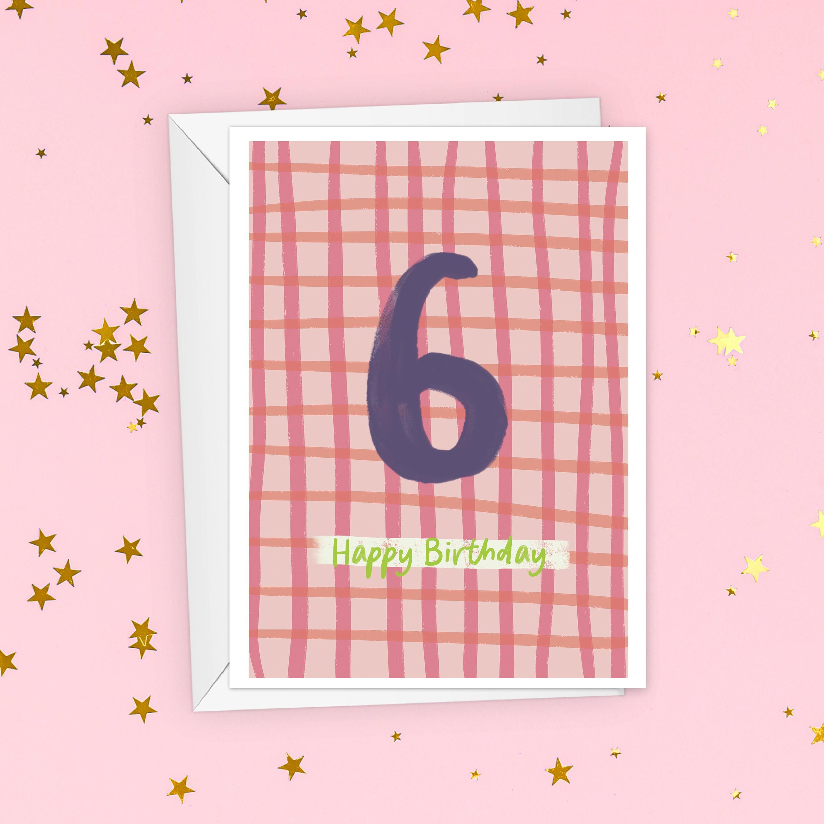 Kids 6th Birthday Card - Milestone Birthday Card - Card For Children - Birthday Card
