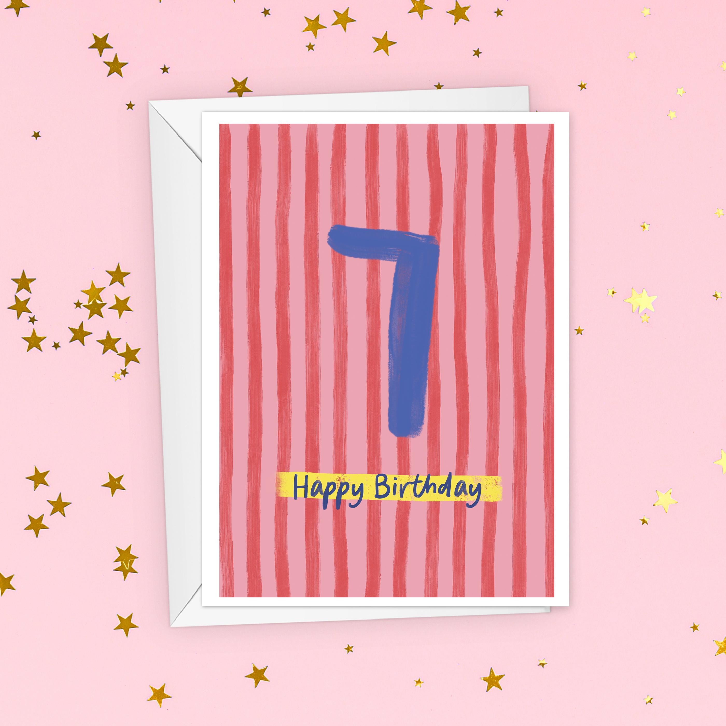 Kids 7th Birthday Card - Milestone Birthday Card - Card For Children - Birthday Card