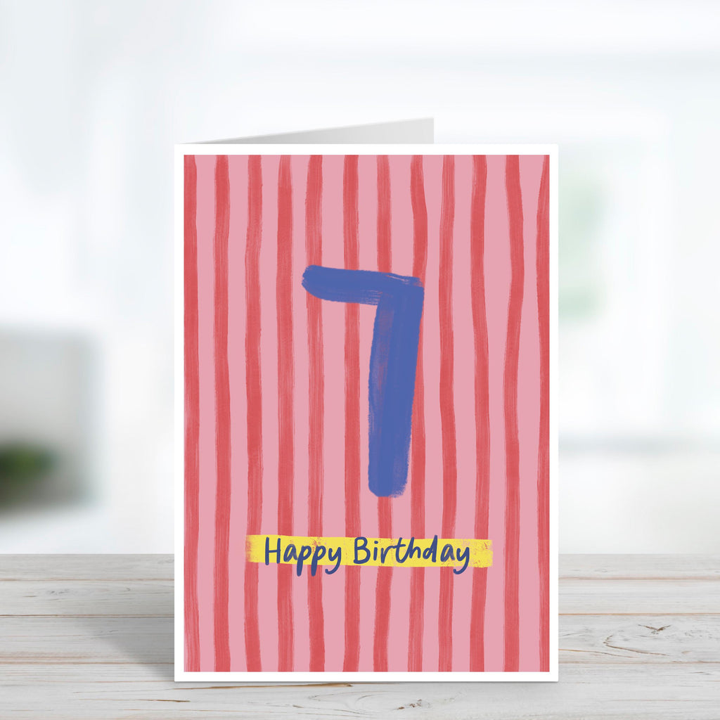 Kids 7th Birthday Card - Milestone Birthday Card - Card For Children - Birthday Card