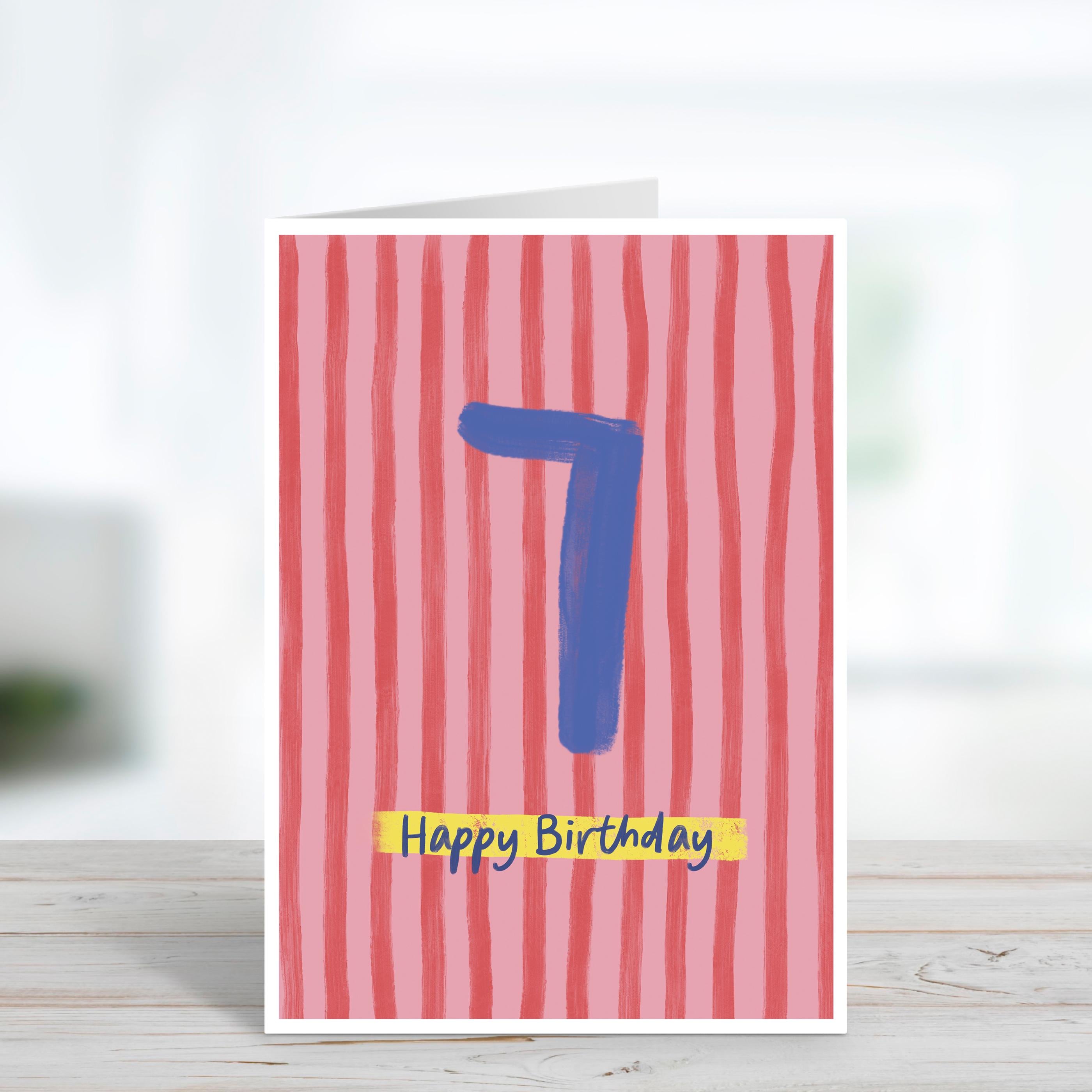Kids 7th Birthday Card - Milestone Birthday Card - Card For Children - Birthday Card
