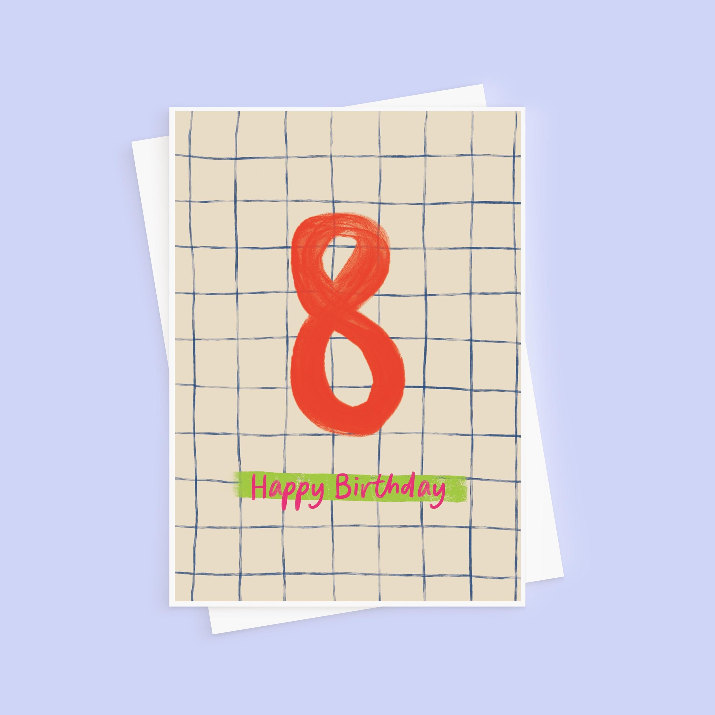 Kids 8th Birthday Card - Milestone Birthday Card - Card For Children - Birthday Card
