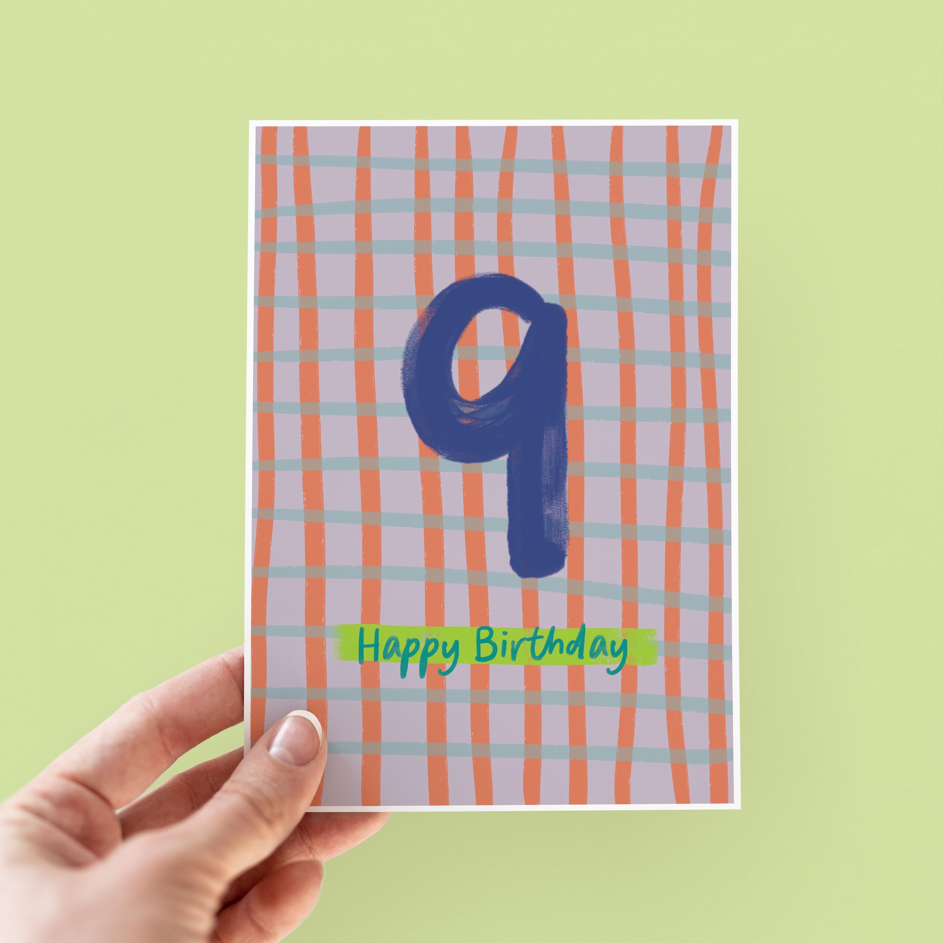 Kids 9th Birthday Card - Milestone Birthday Card - Card For Children - Birthday Card