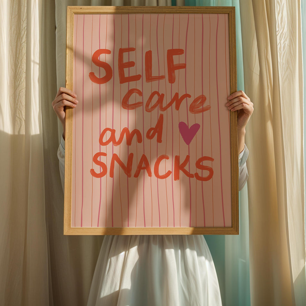 Self Care & Snacks Typography Art Print