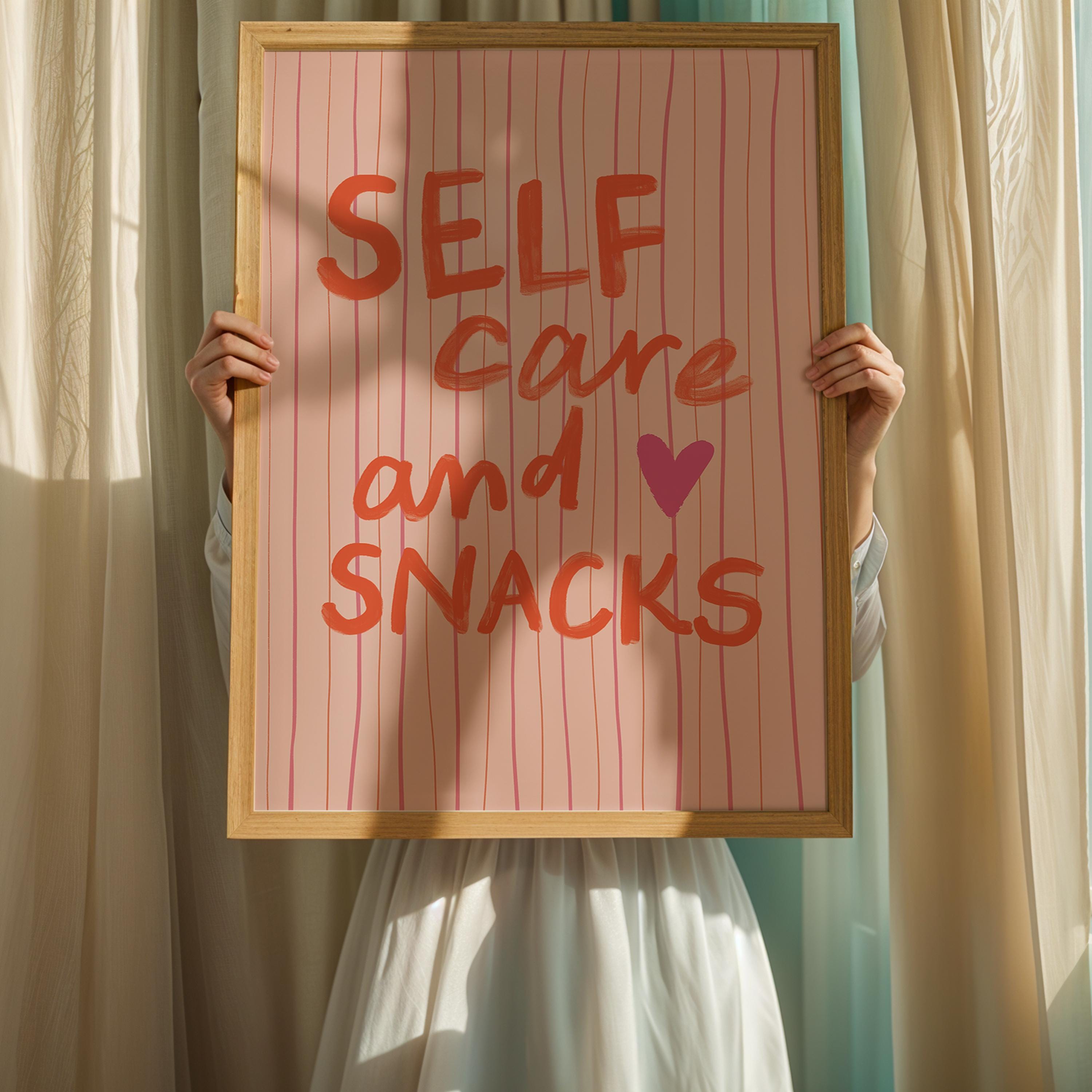 Self Care & Snacks Typography Art Print