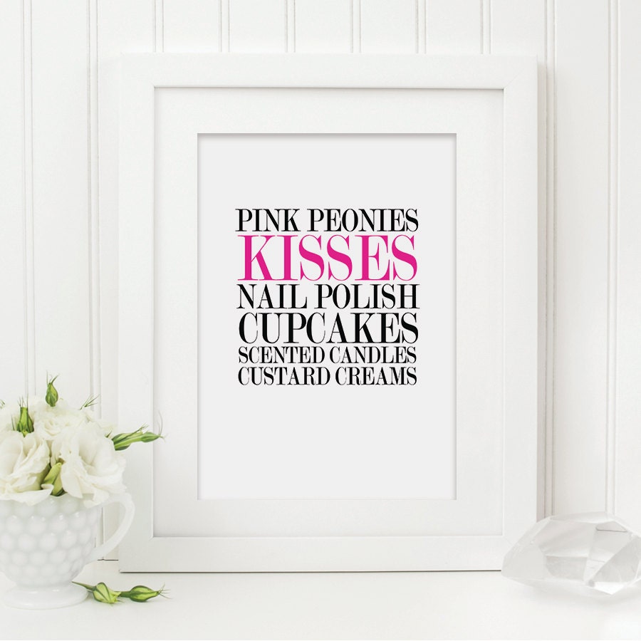 My Favourite Things Print - Personalised Prints - Custom Typography Print - Typography Print - Personalized Print - Favorite Things Print