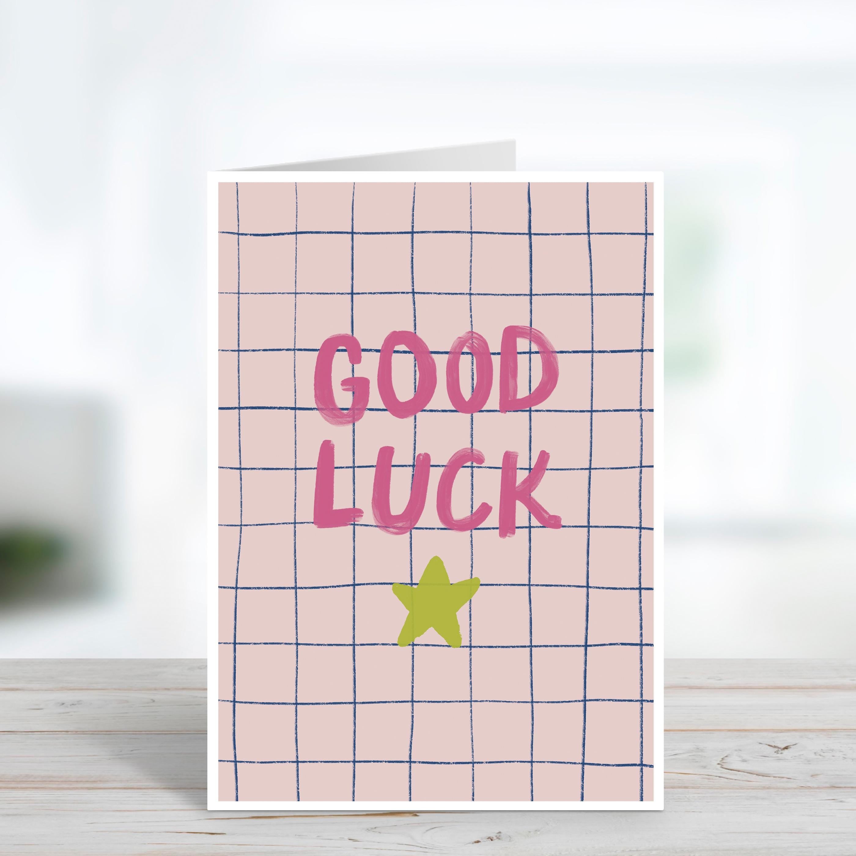 Good Luck Star Card - Exams Good Luck Card - New Job Card
