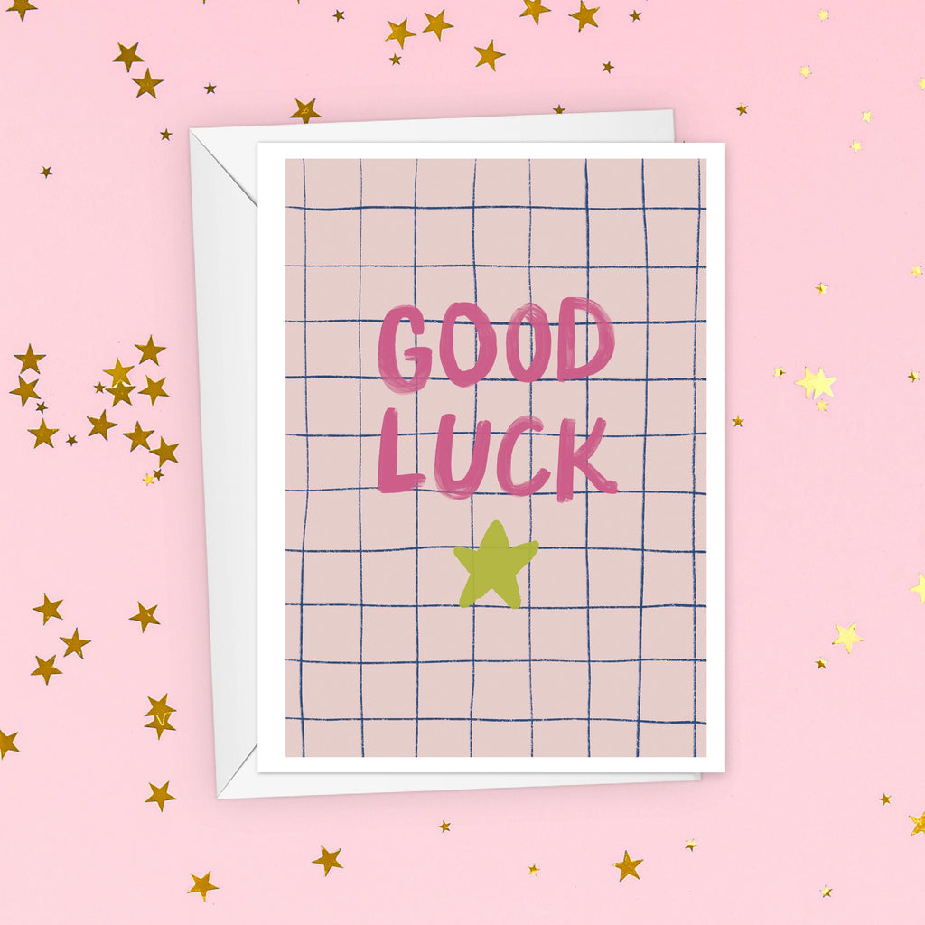 Good Luck Star Card - Exams Good Luck Card - New Job Card