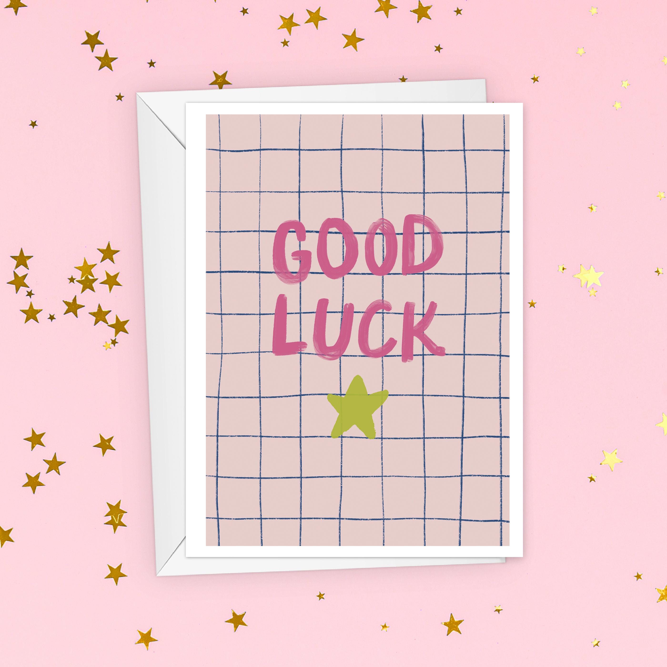 Good Luck Star Card - Exams Good Luck Card - New Job Card
