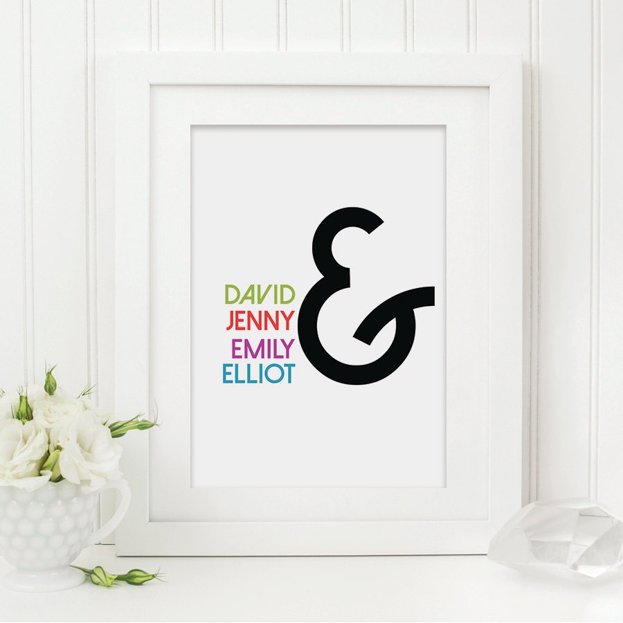 Family Ampersand Print - Personalised Print - Custom Print - Family Print - Ampersand Print - Typography Print - Personalized Print