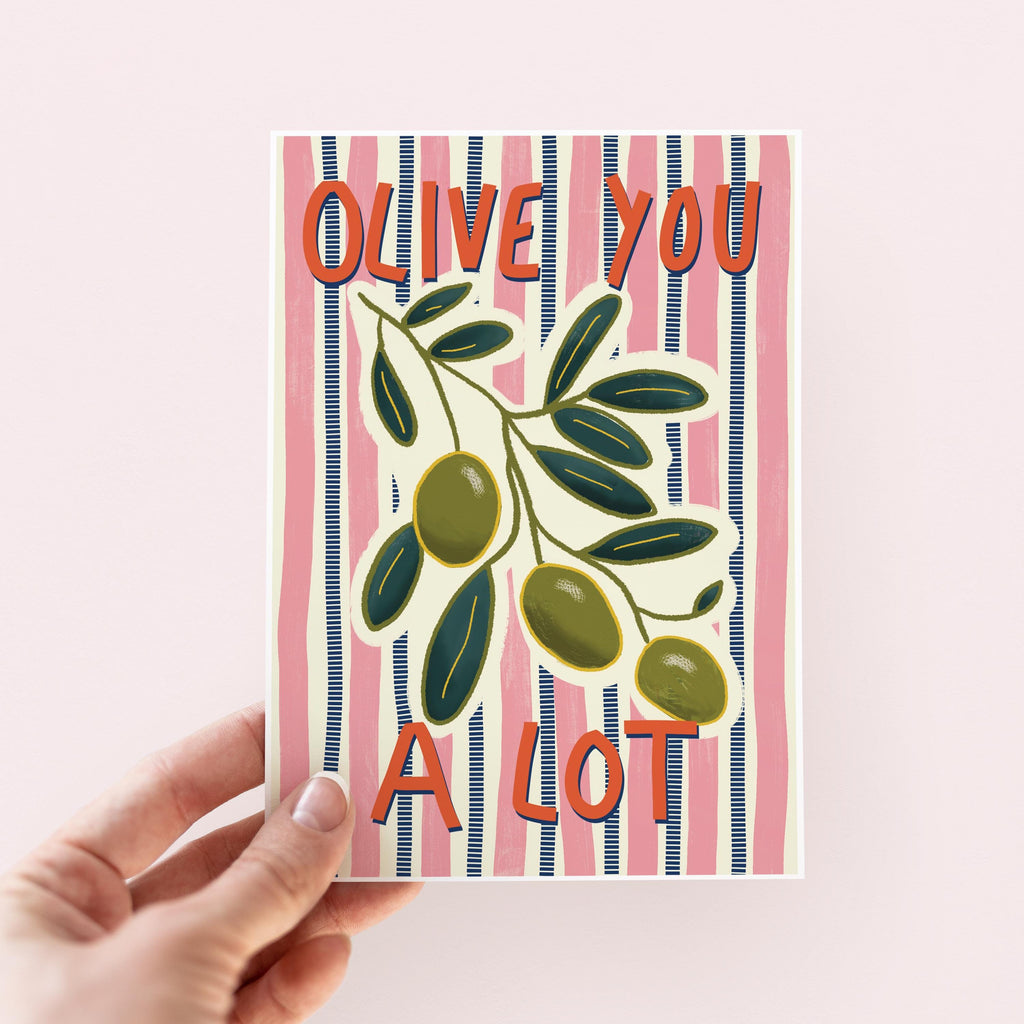 Olive You A Lot Card - Anniversary Card - Valentine's Card - Birthday Card