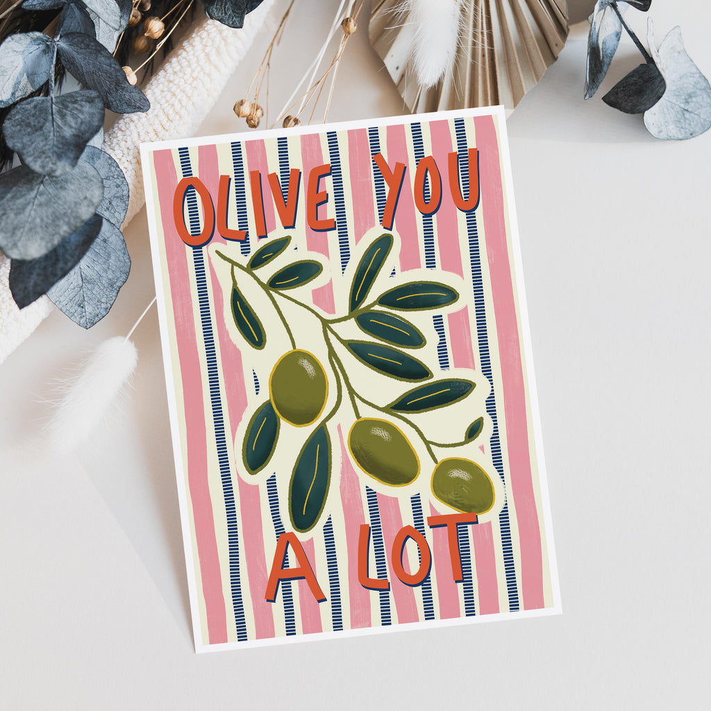 Olive You A Lot Card - Anniversary Card - Valentine's Card - Birthday Card