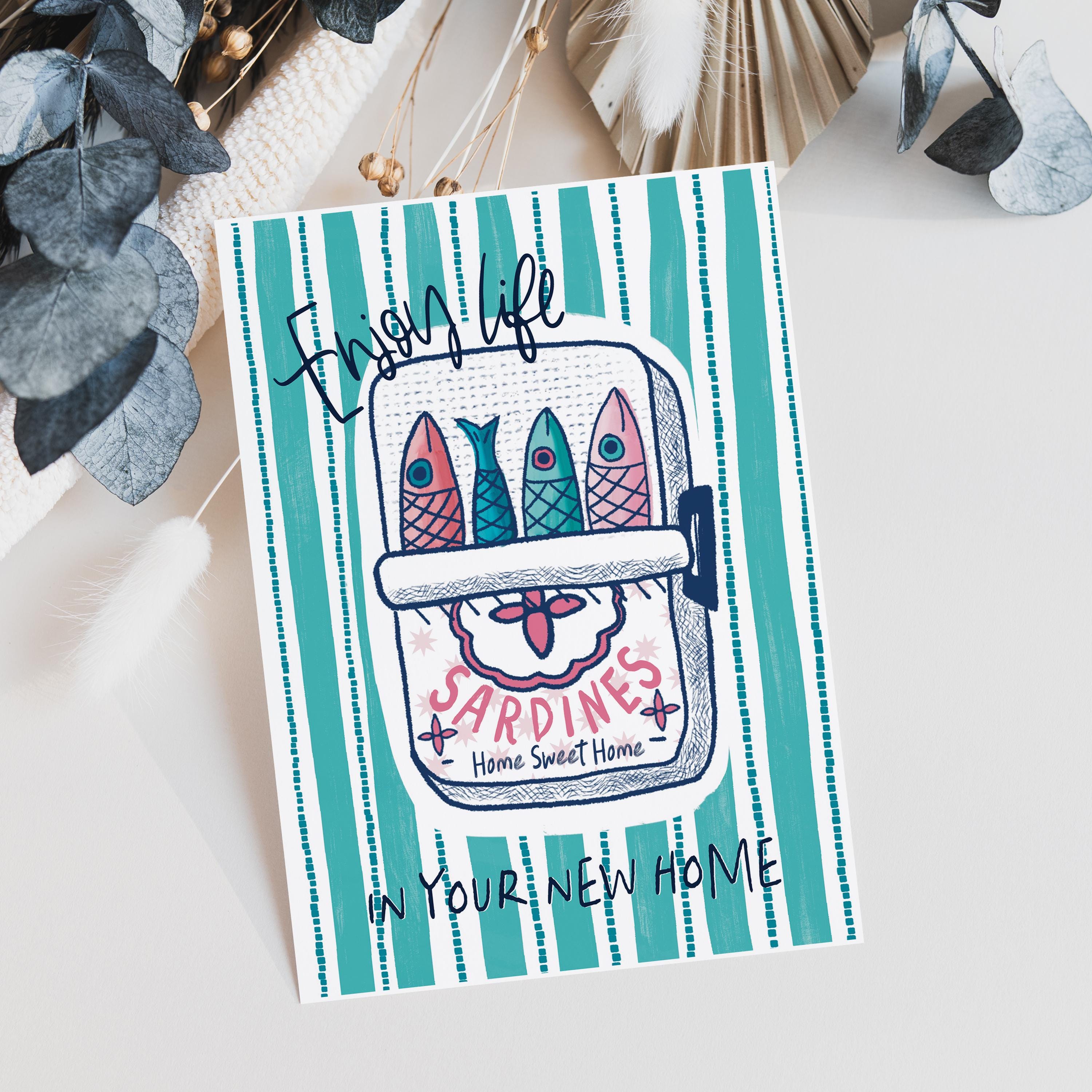 Sardines Tin New Home Card - House Warming Card