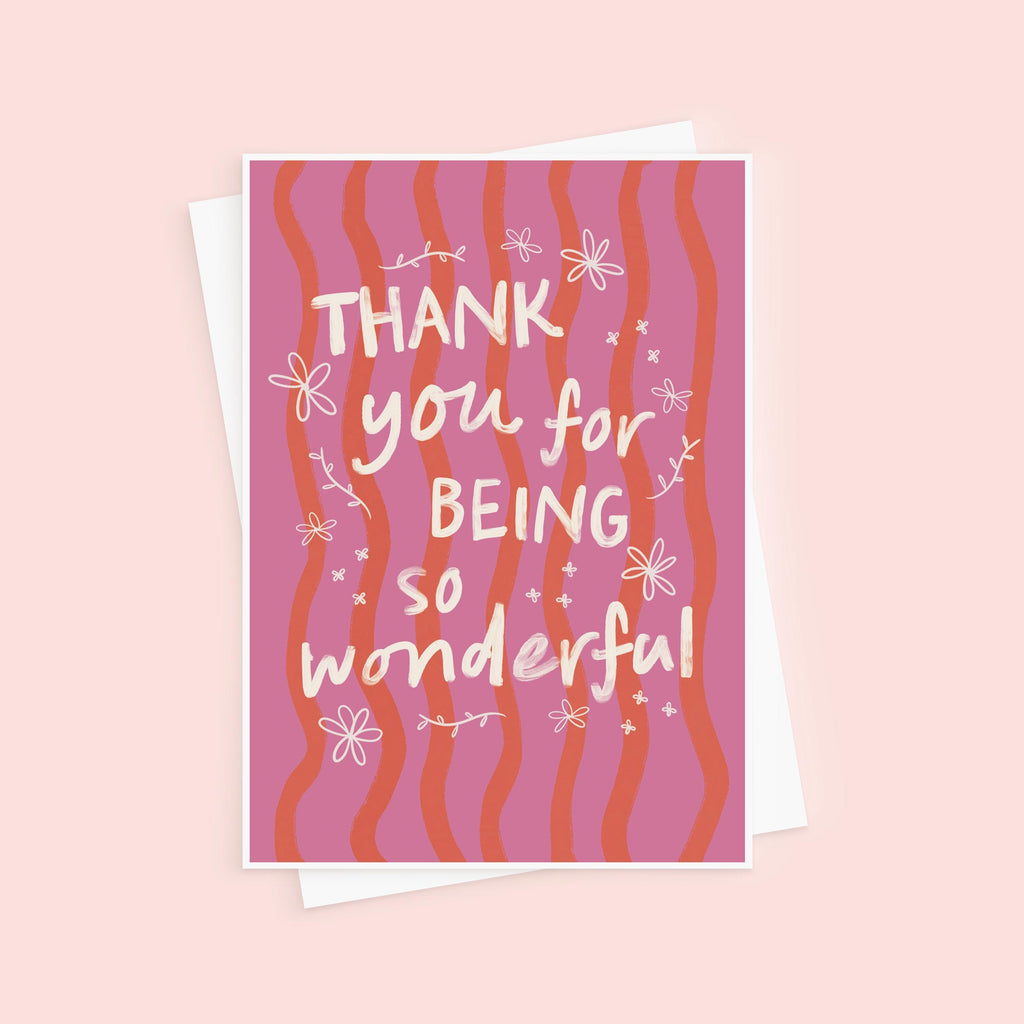 So Wonderful Floral Thank You Card - Teacher Thank You Card - Teaching Assistant Card