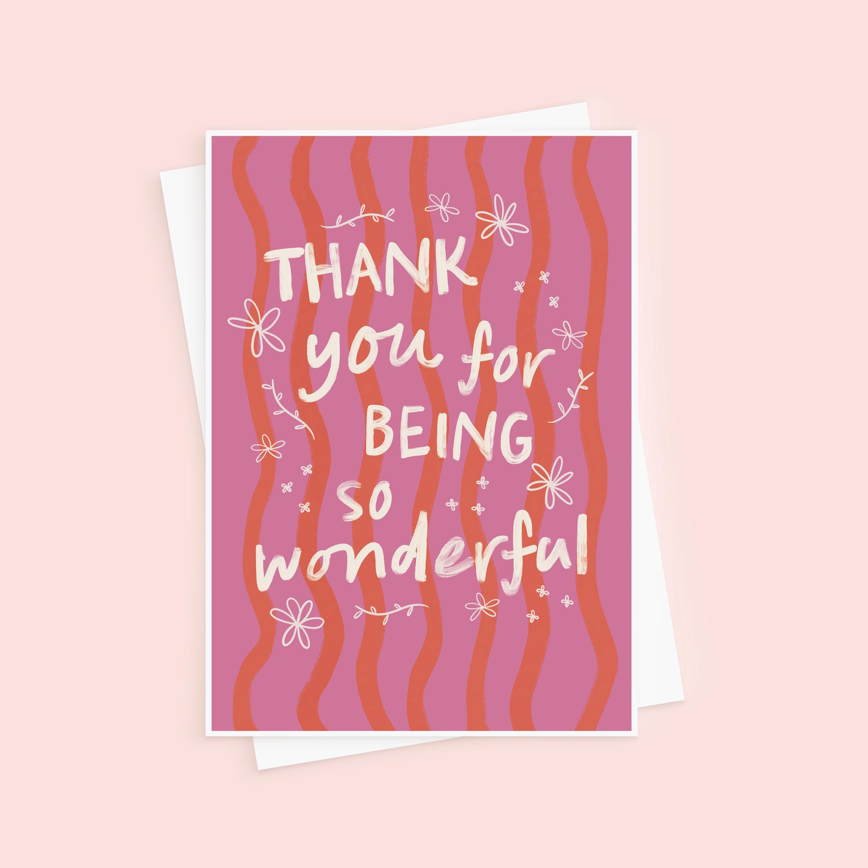 So Wonderful Floral Thank You Card - Teacher Thank You Card - Teaching Assistant Card